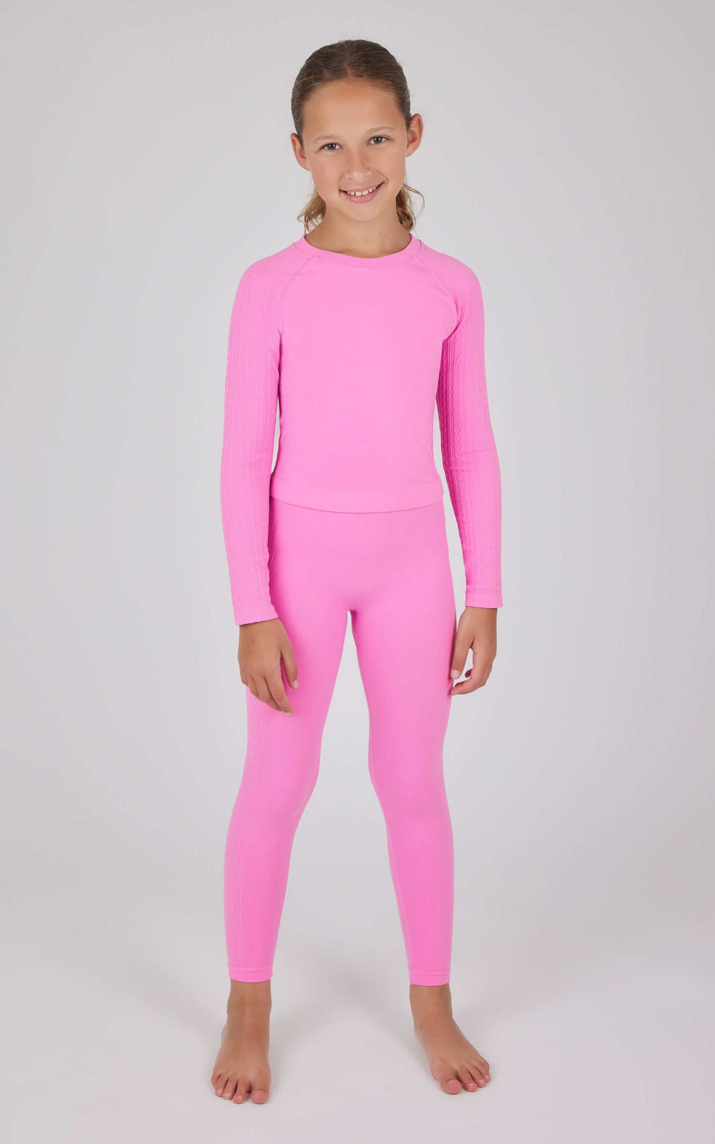 Girls Seamless Cable Knit Textured Set