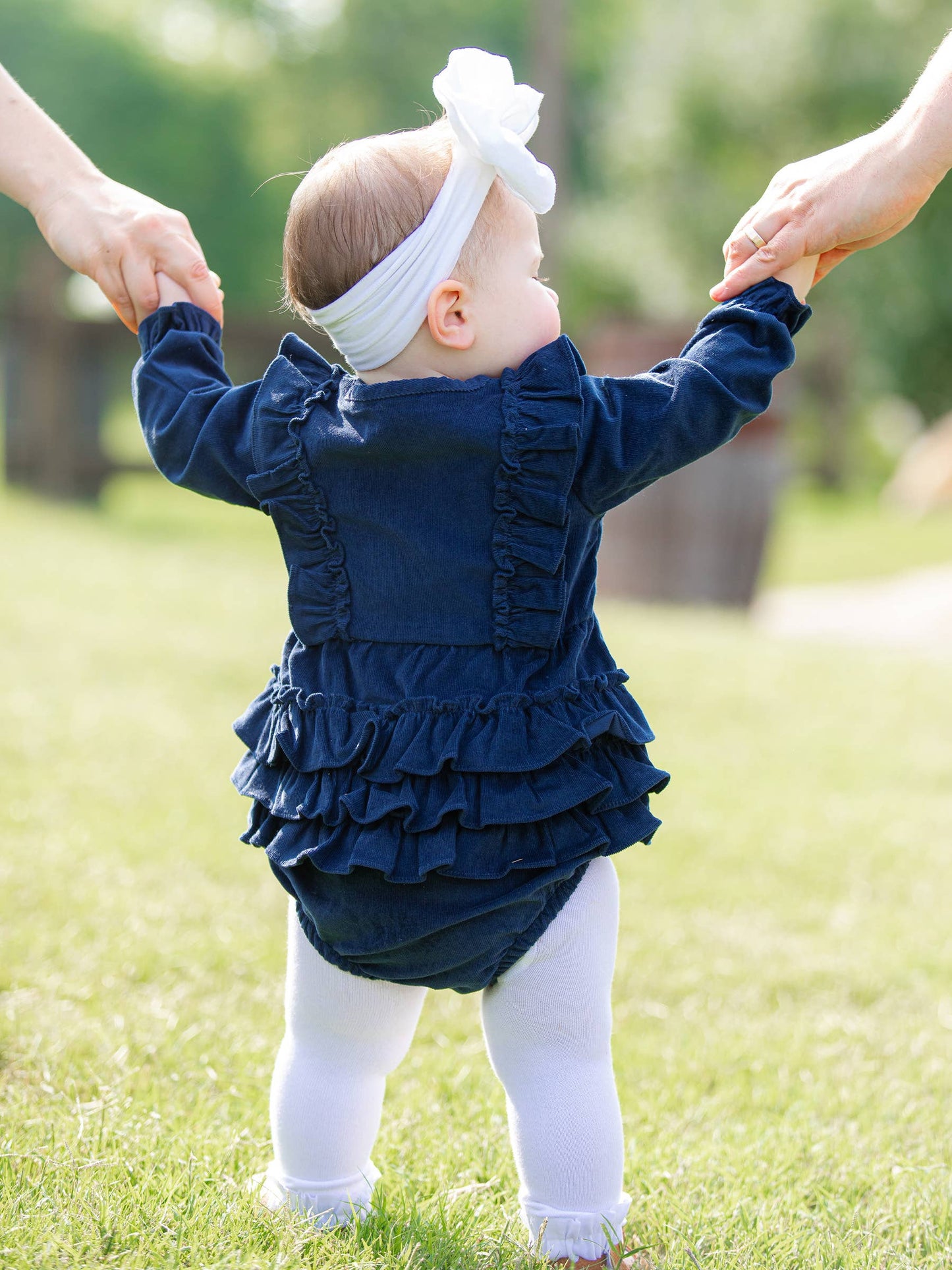 Dark Navy Waterfall Bubble Romper
