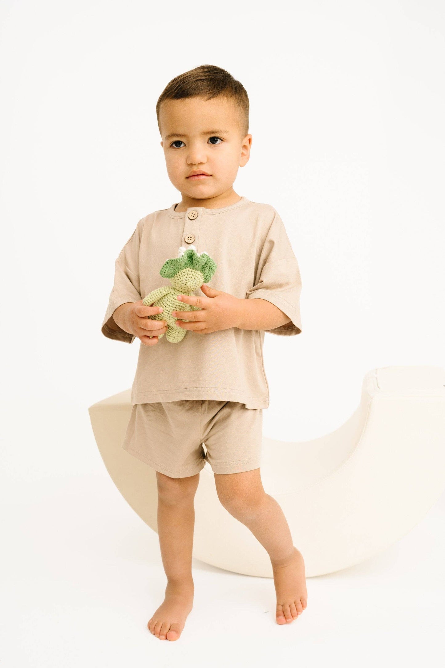 Sandstone Bamboo Button Slouchy Set