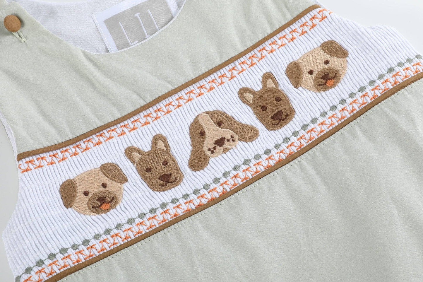 Puppy Smocked Shortalls
