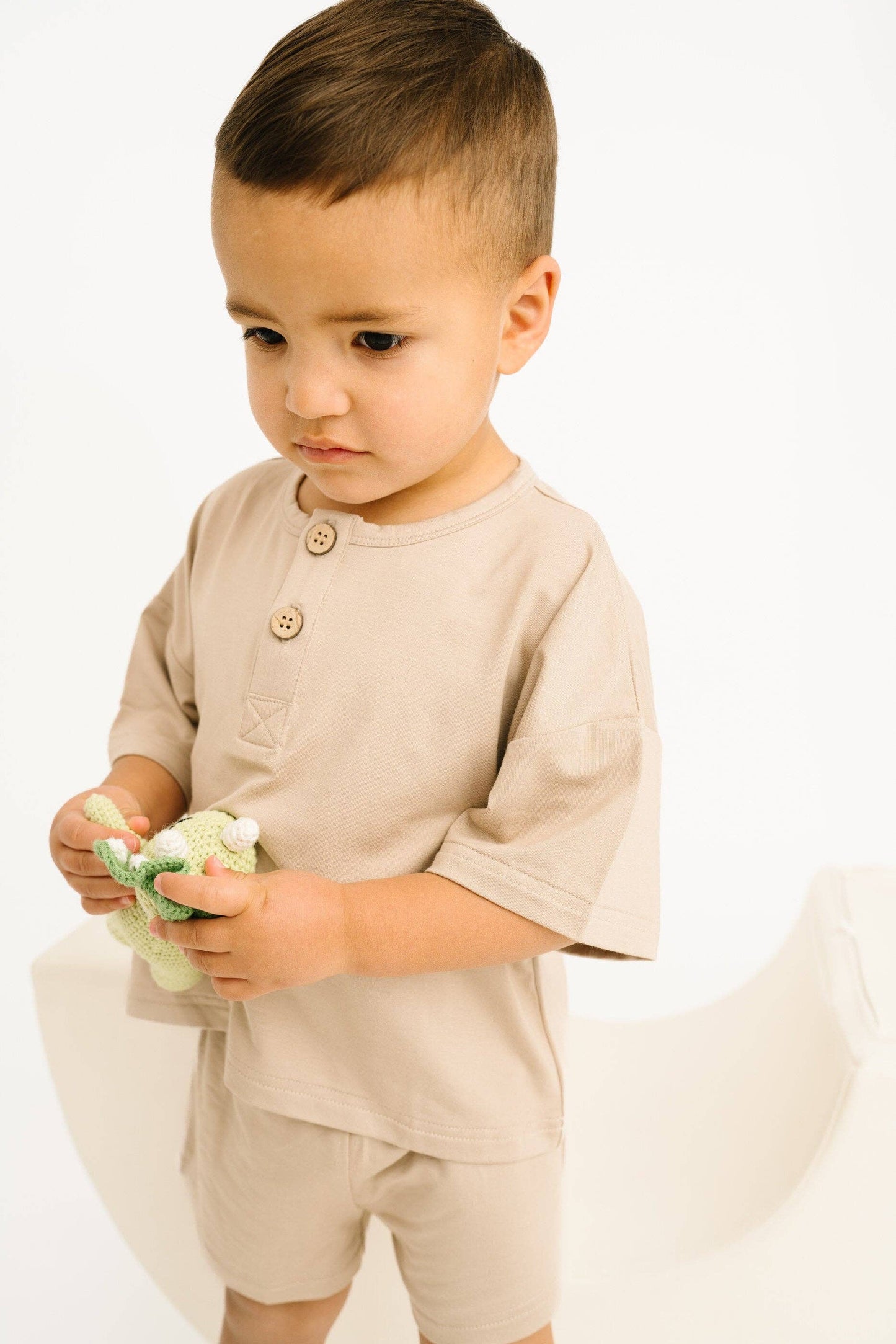 Sandstone Bamboo Button Slouchy Set