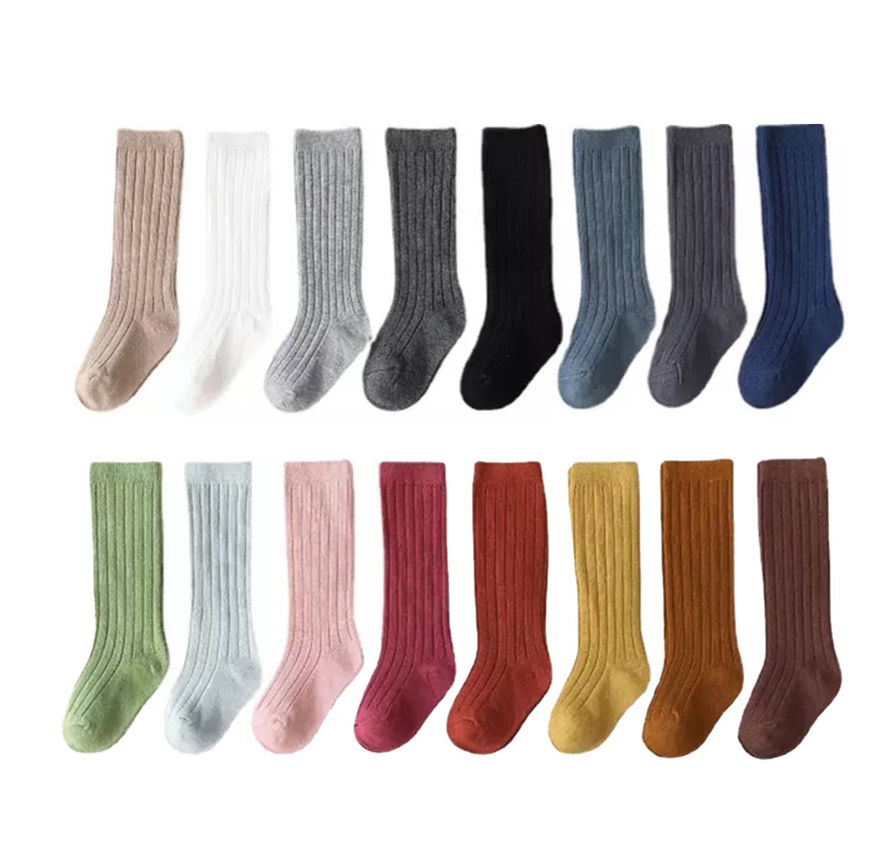 Ribbed Knee High Knit Socks