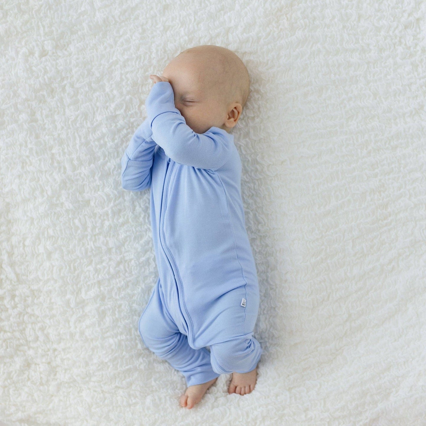 Lillian Blue Bamboo Footie