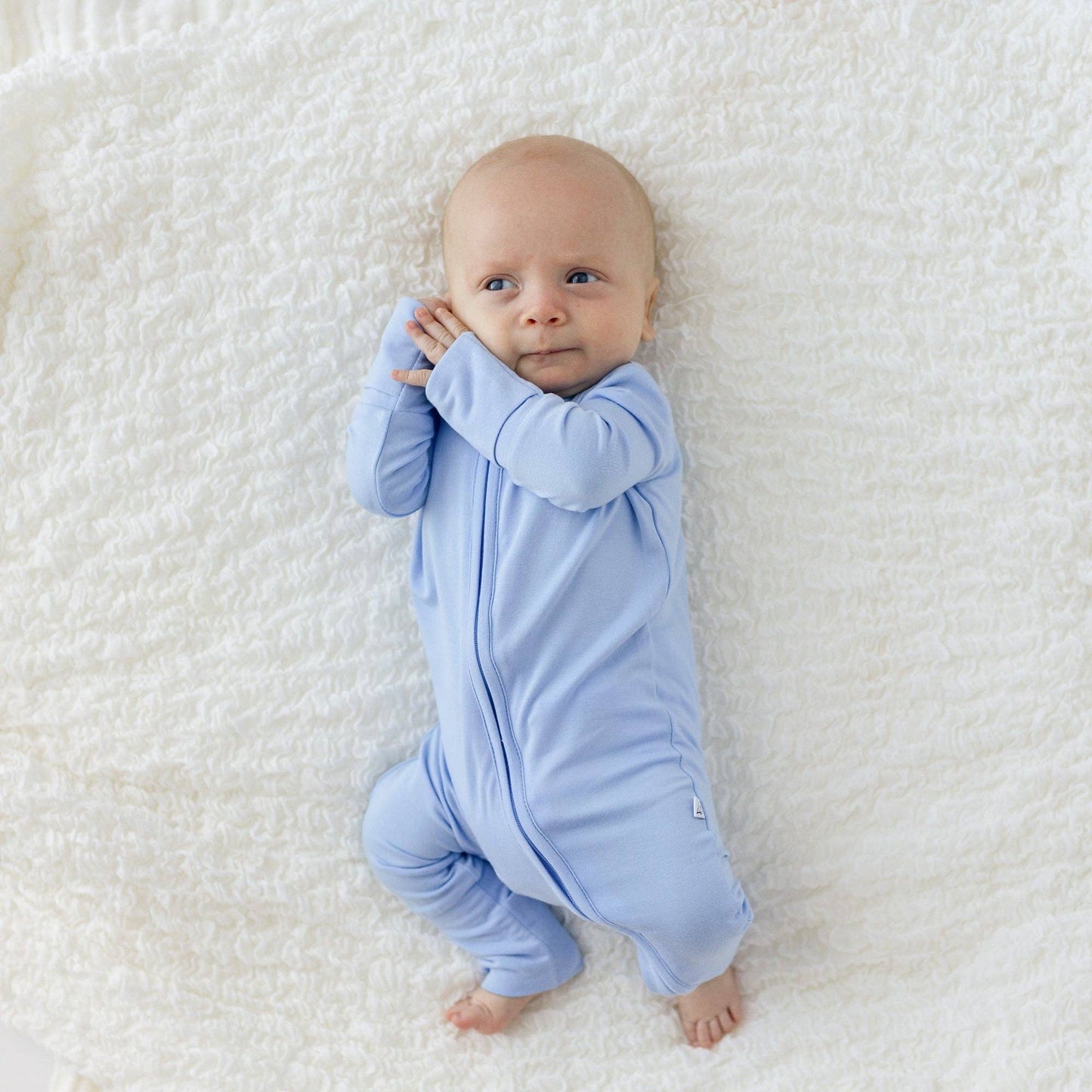 Lillian Blue Bamboo Footie