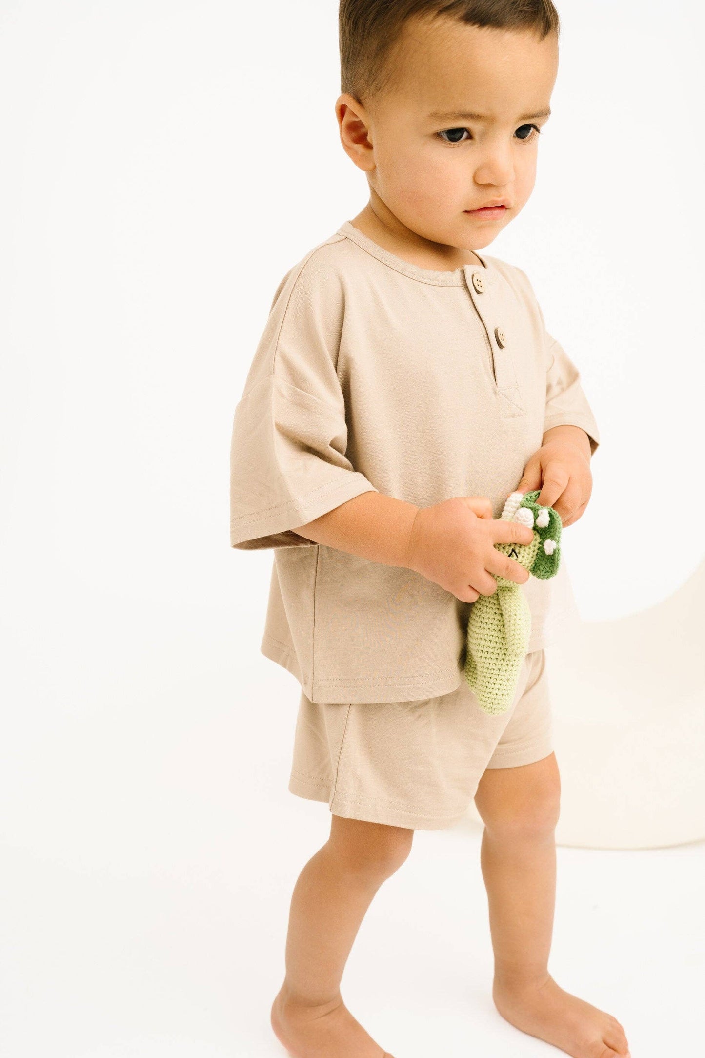 Sandstone Bamboo Button Slouchy Set