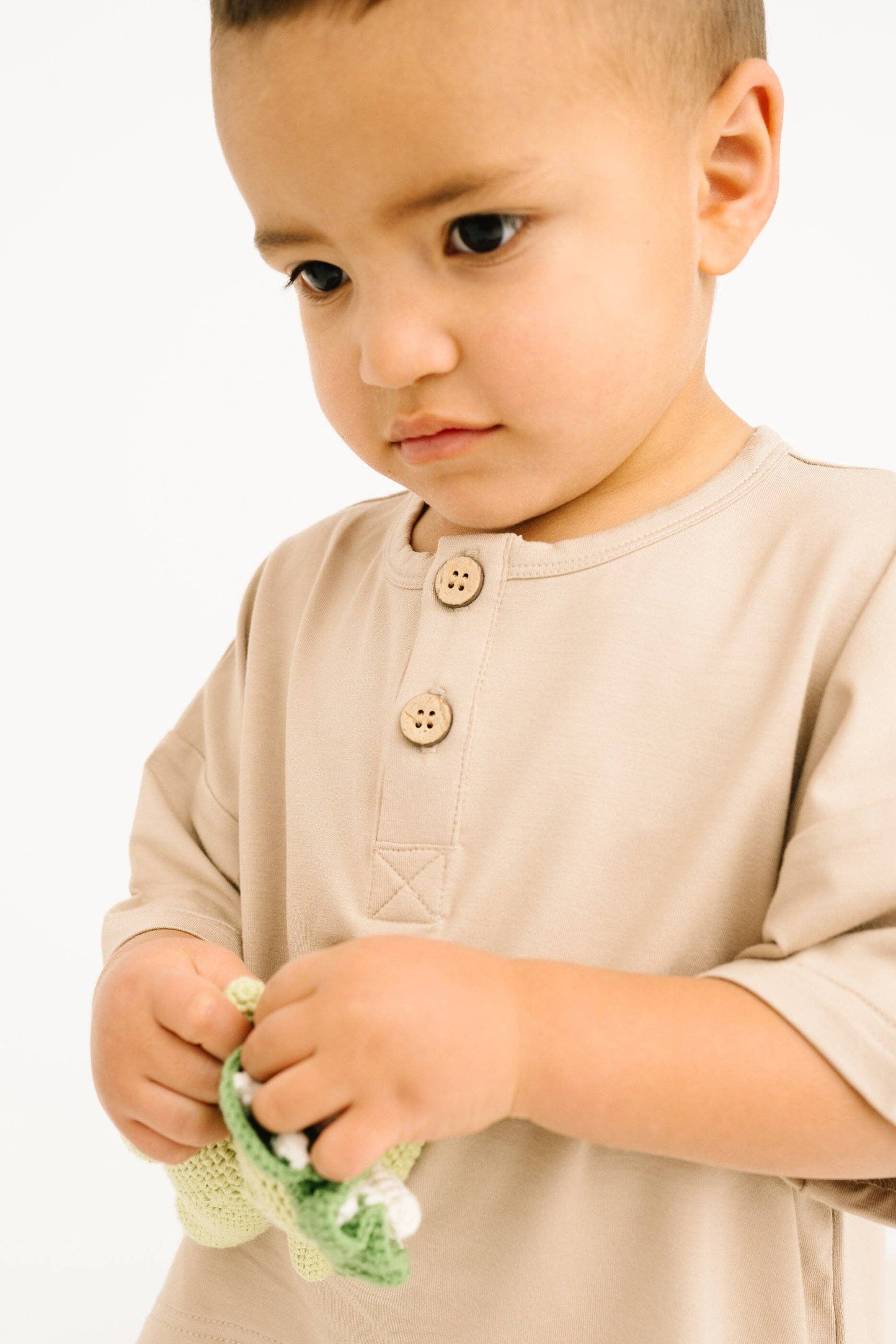 Sandstone Bamboo Button Slouchy Set