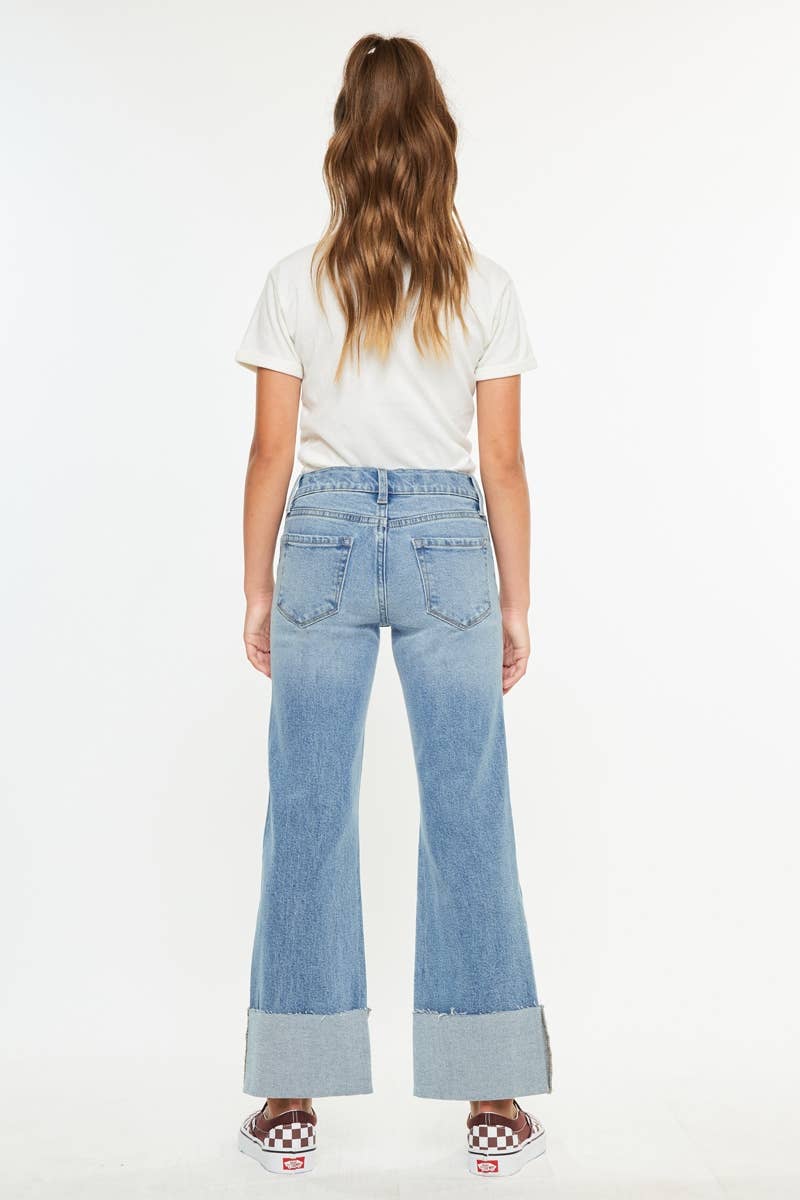 YOUTH MID RISE CROP WIDE FLARE-YC78027M