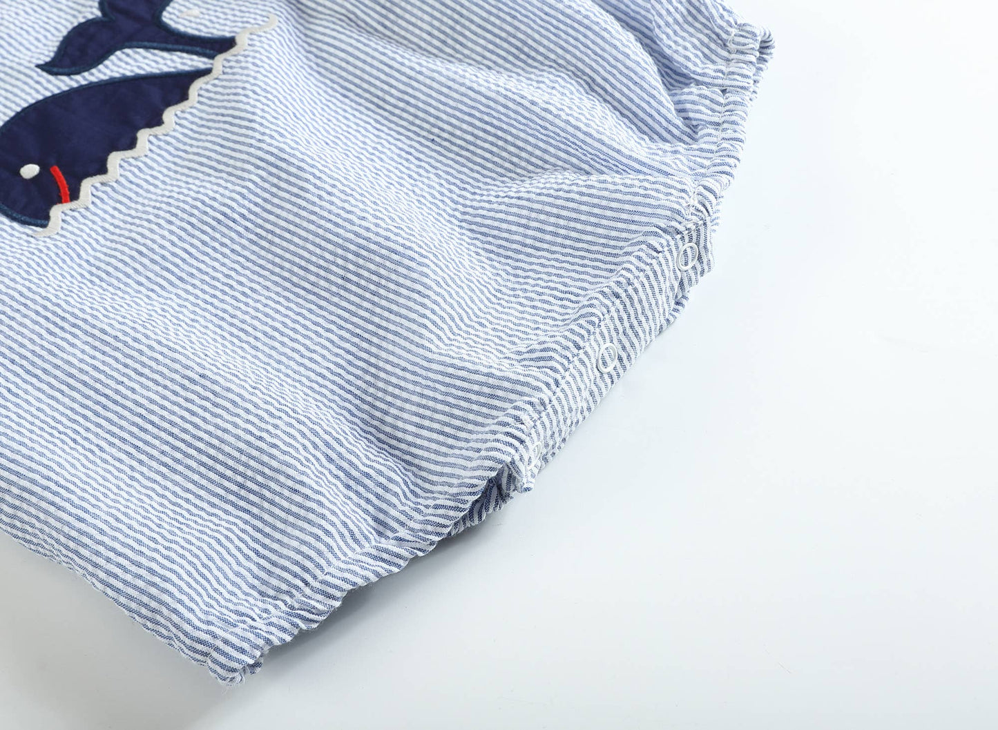 Seersucker Whale Bubble Romper
