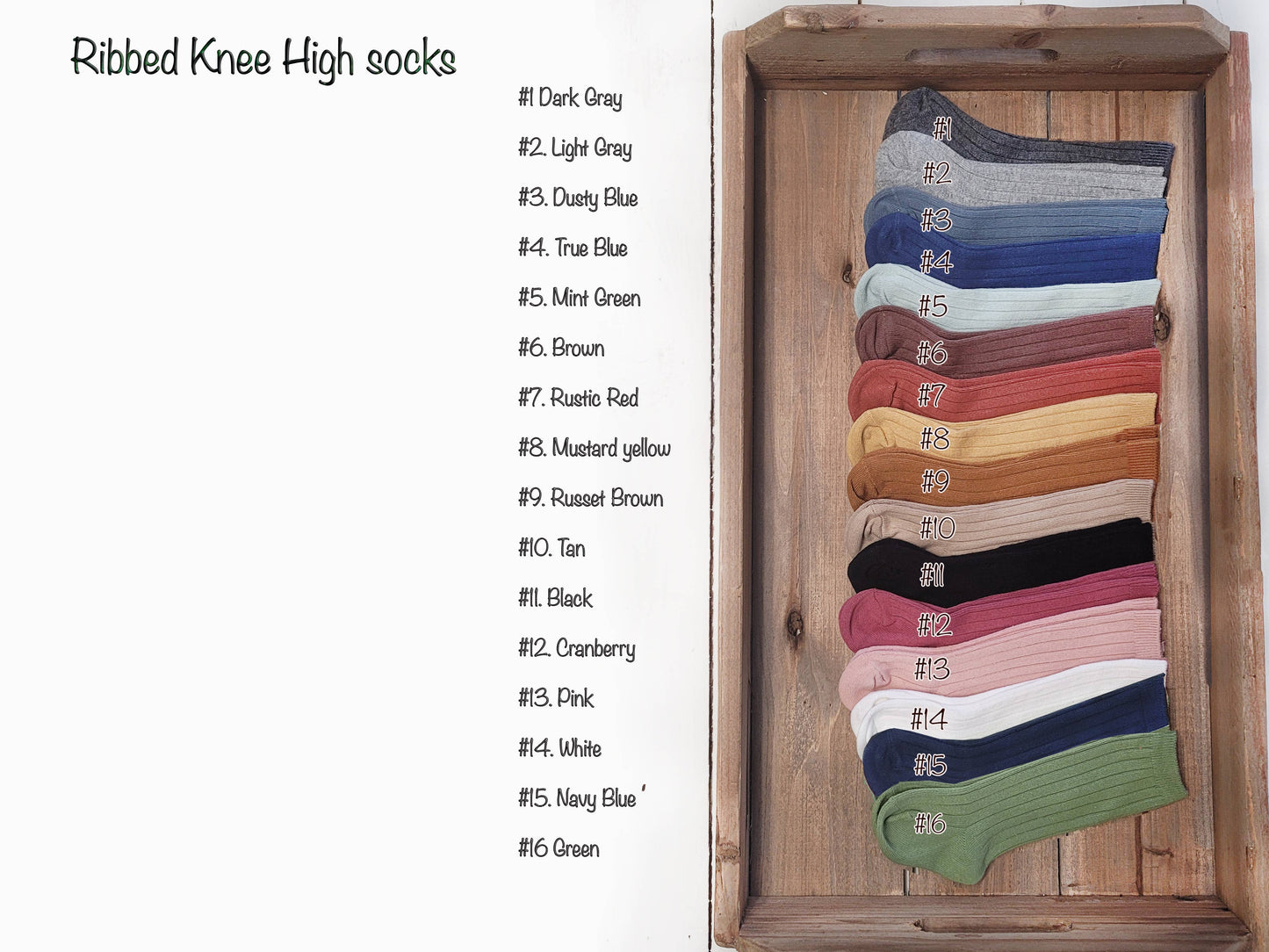 Ribbed Knee High Knit Socks