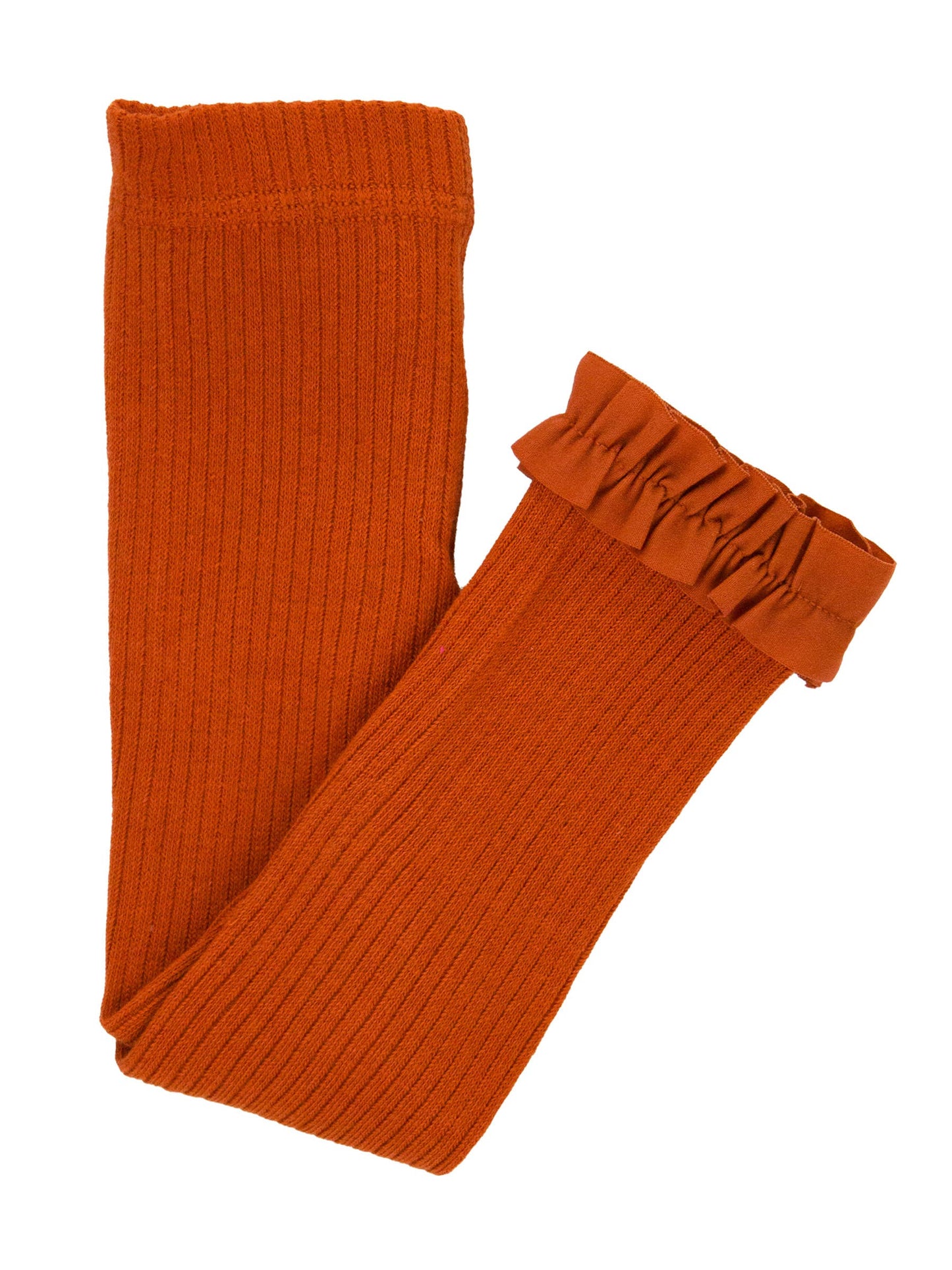 Rust Footless Ruffled Tights