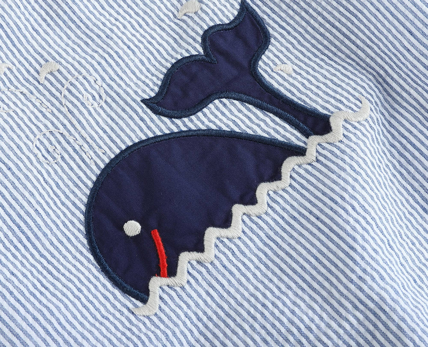 Seersucker Whale Bubble Romper