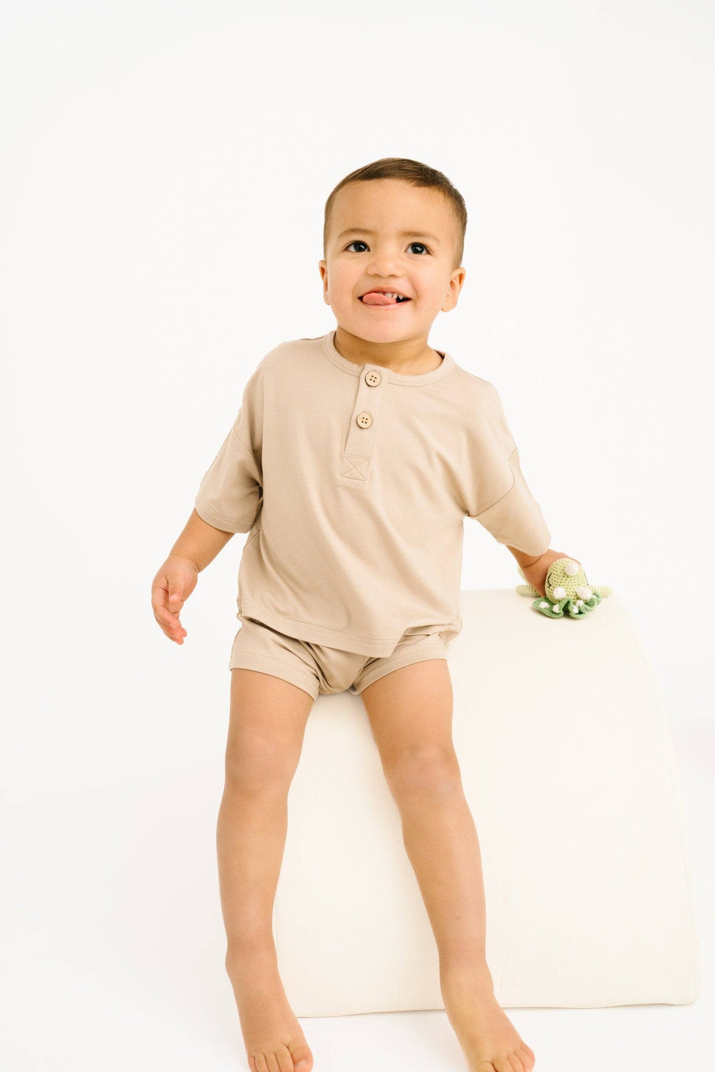Sandstone Bamboo Button Slouchy Set