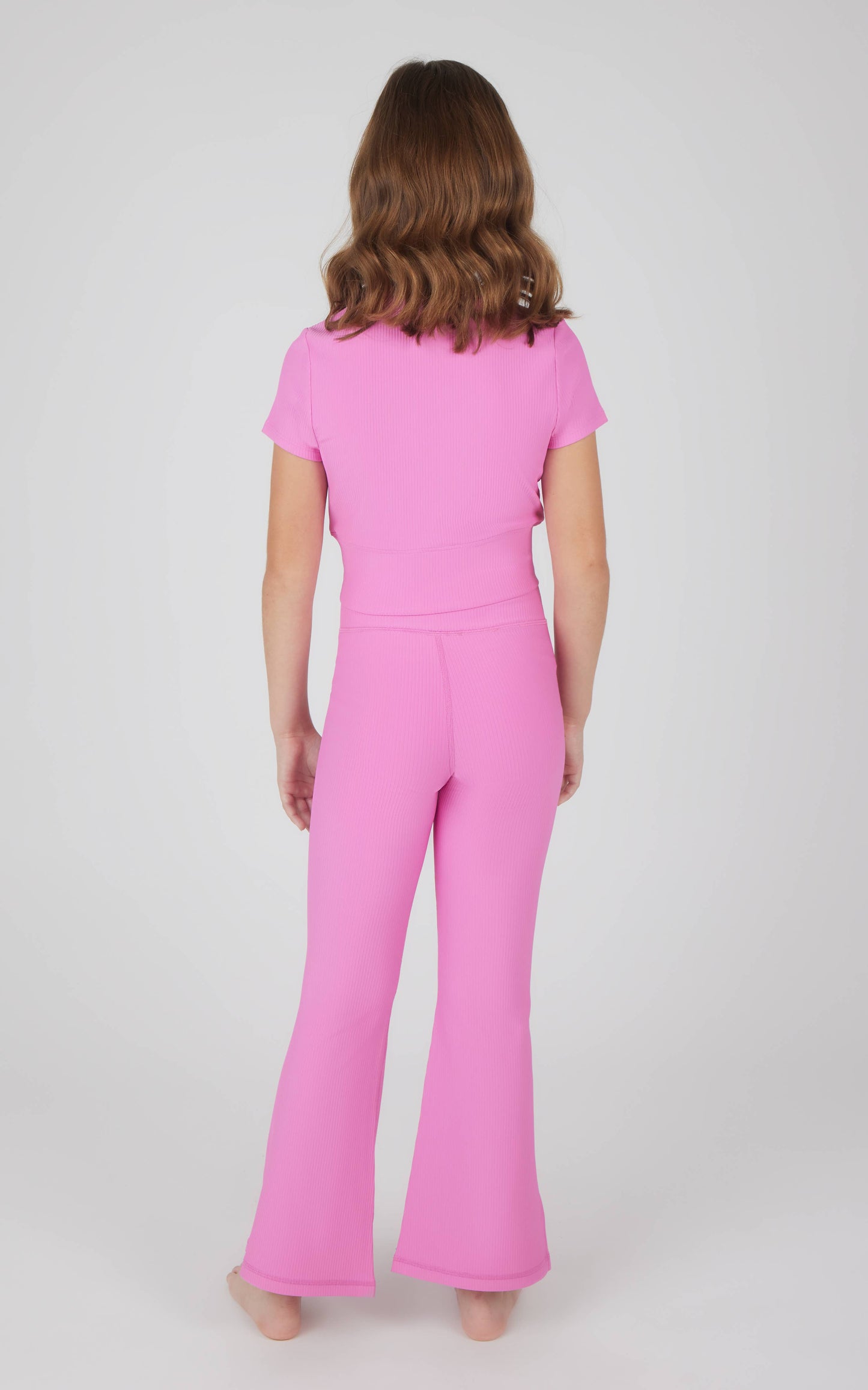 Girls Rib Crossover Top and Flare Outfit Set
