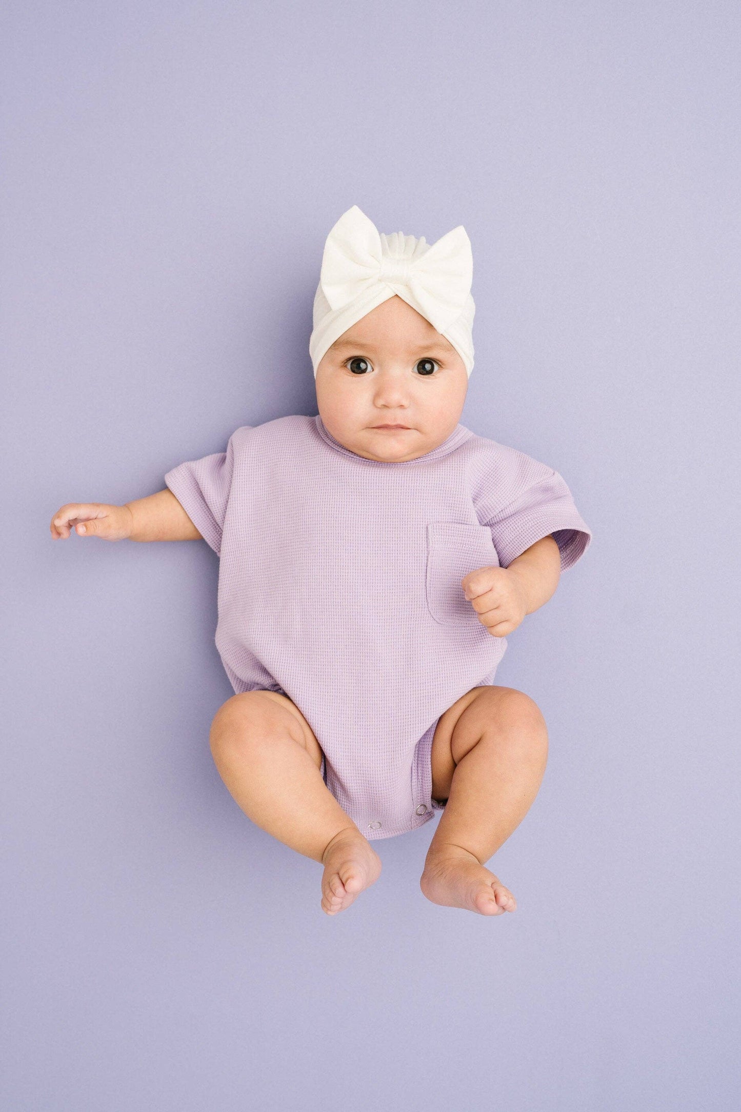 Lilac Waffle Pocket Romper