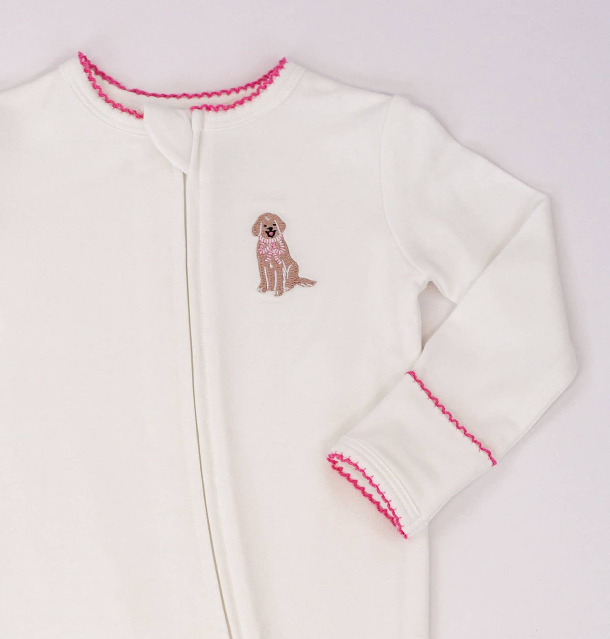 Doodle Puppy - Pip Embroidered Zip Romper
