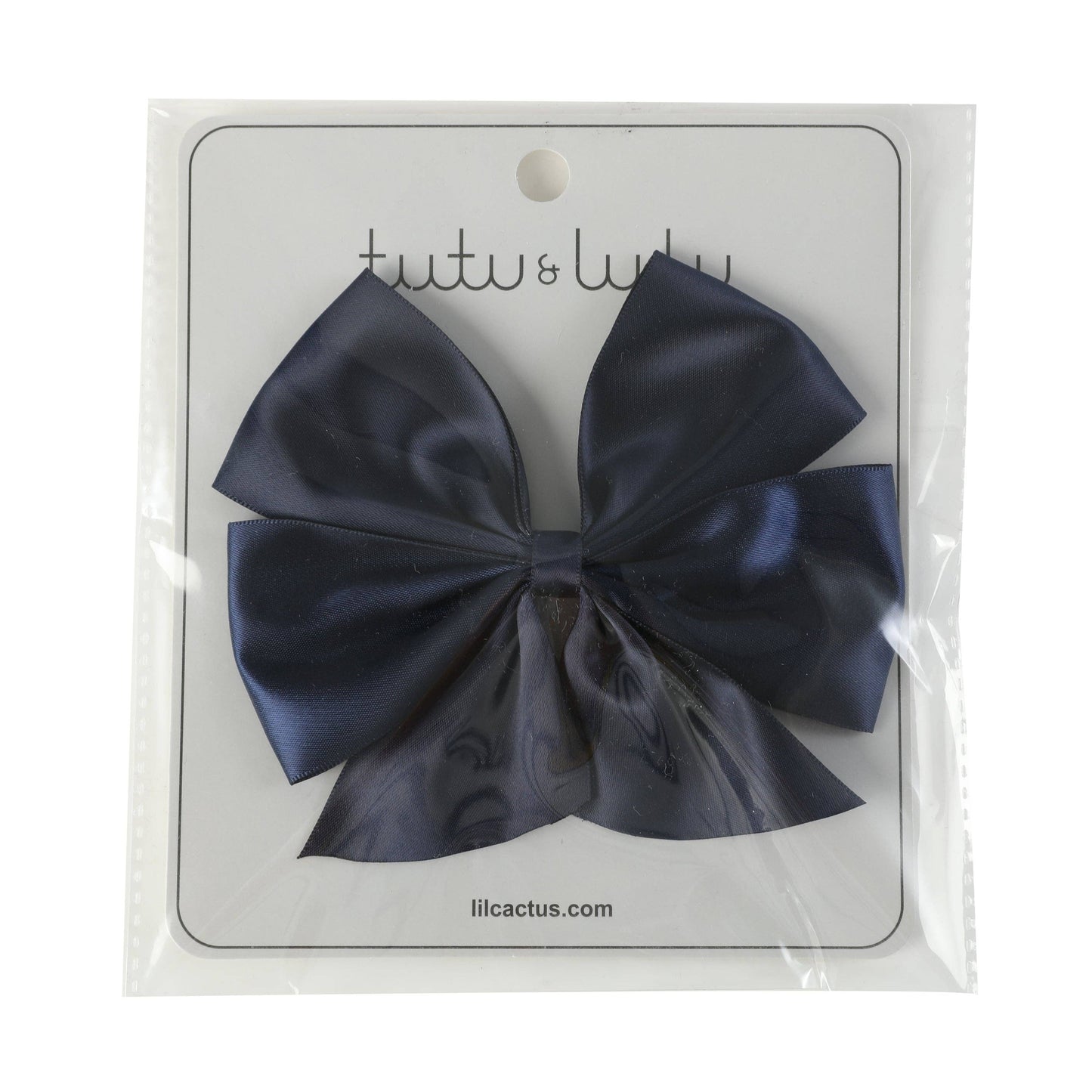 Navy Blue Satin Bow