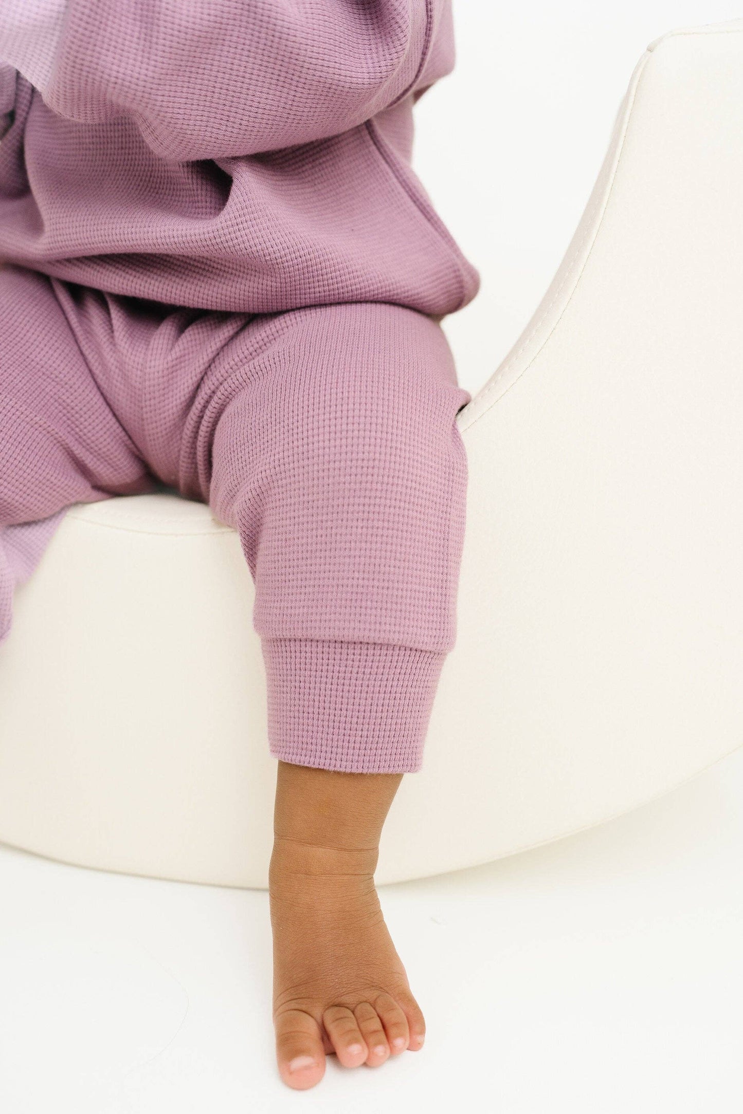 Plum Waffle Crewneck Set