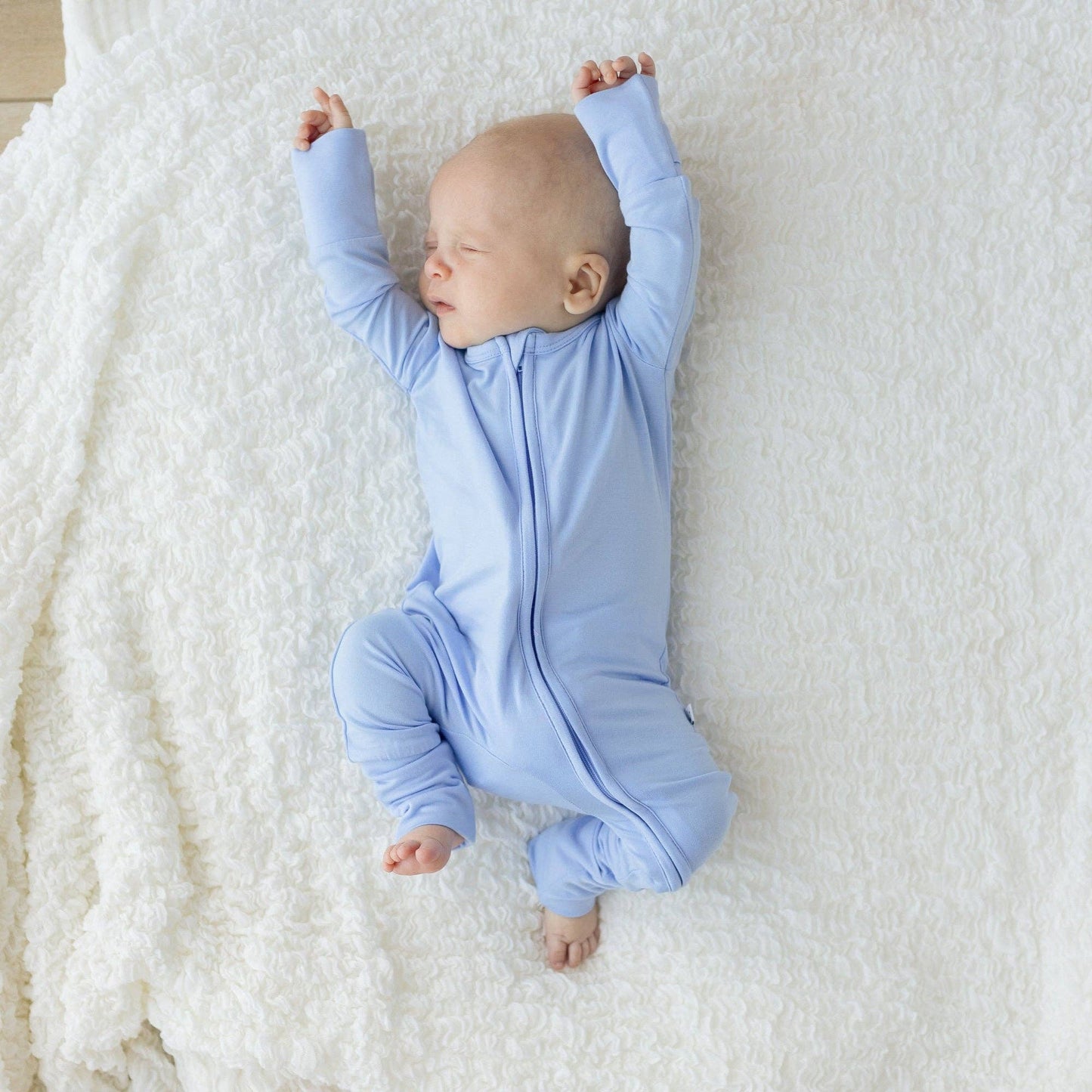 Lillian Blue Bamboo Footie