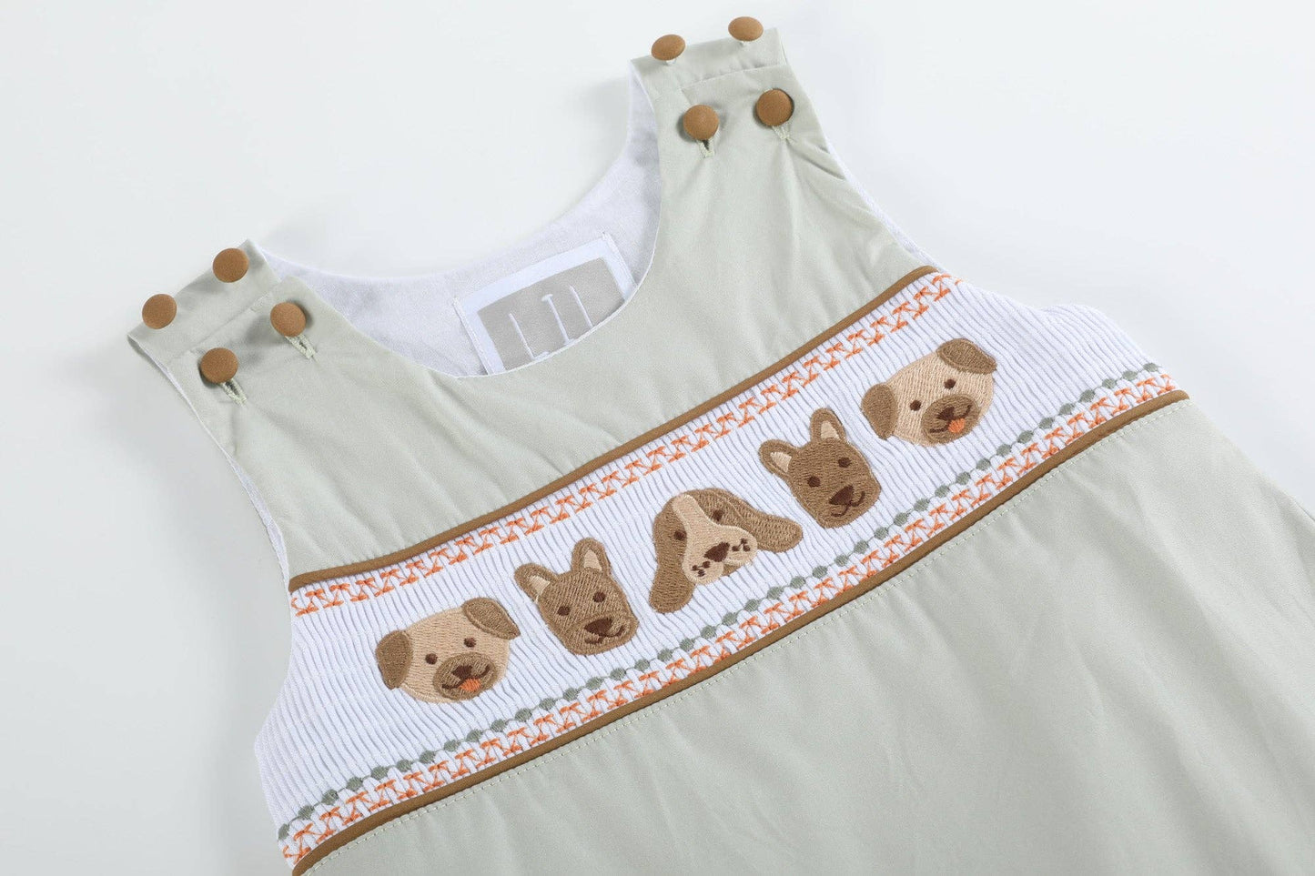 Puppy Smocked Shortalls