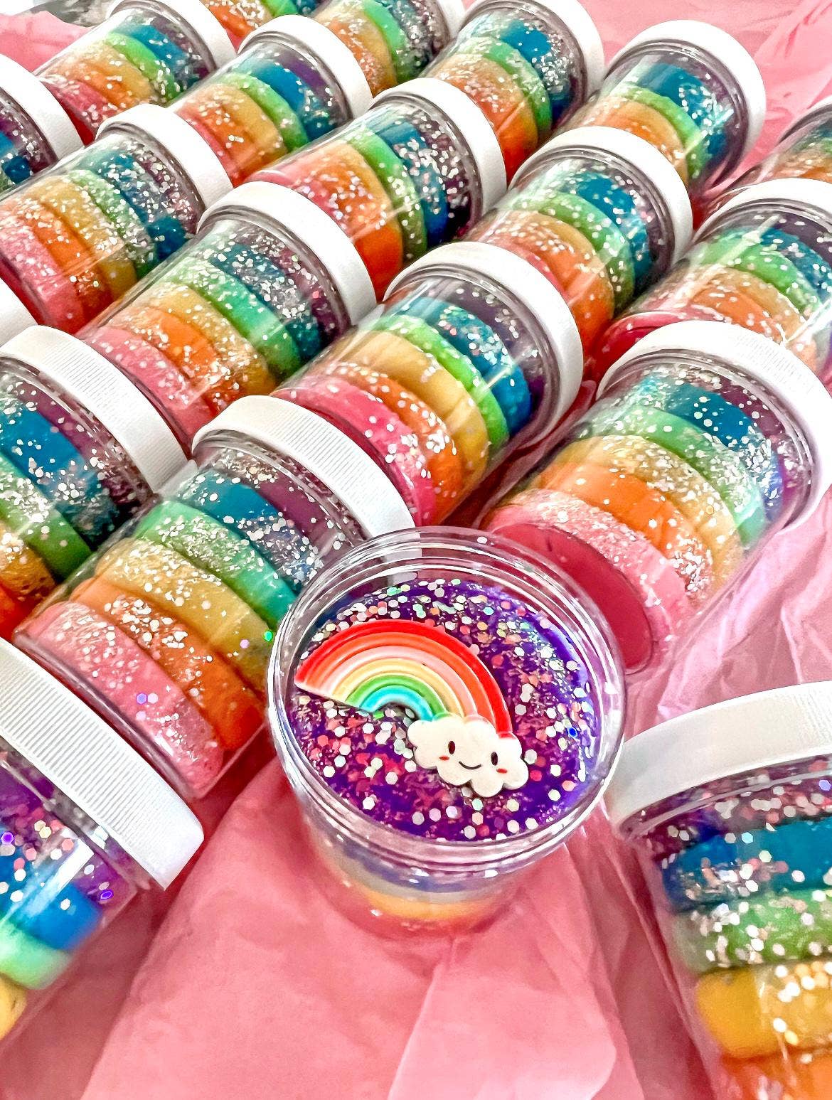 " Rainbow" Dough Jar