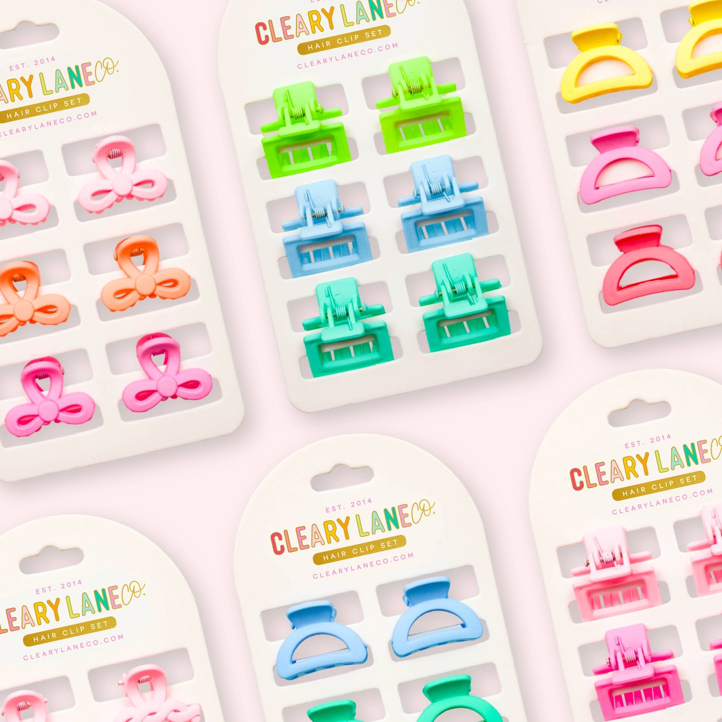 Mini Hair Clip Set | Blue & Green