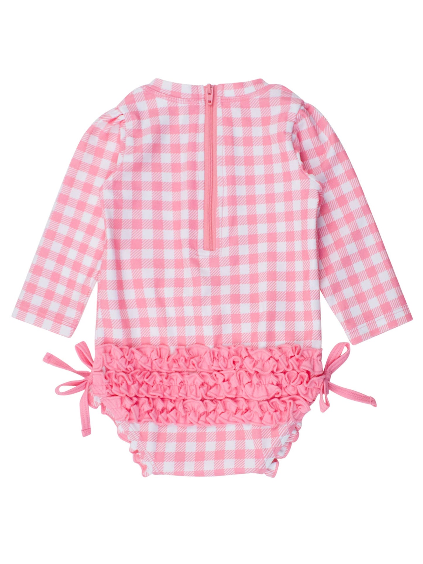 Gingham Rash Guard Swimsuit