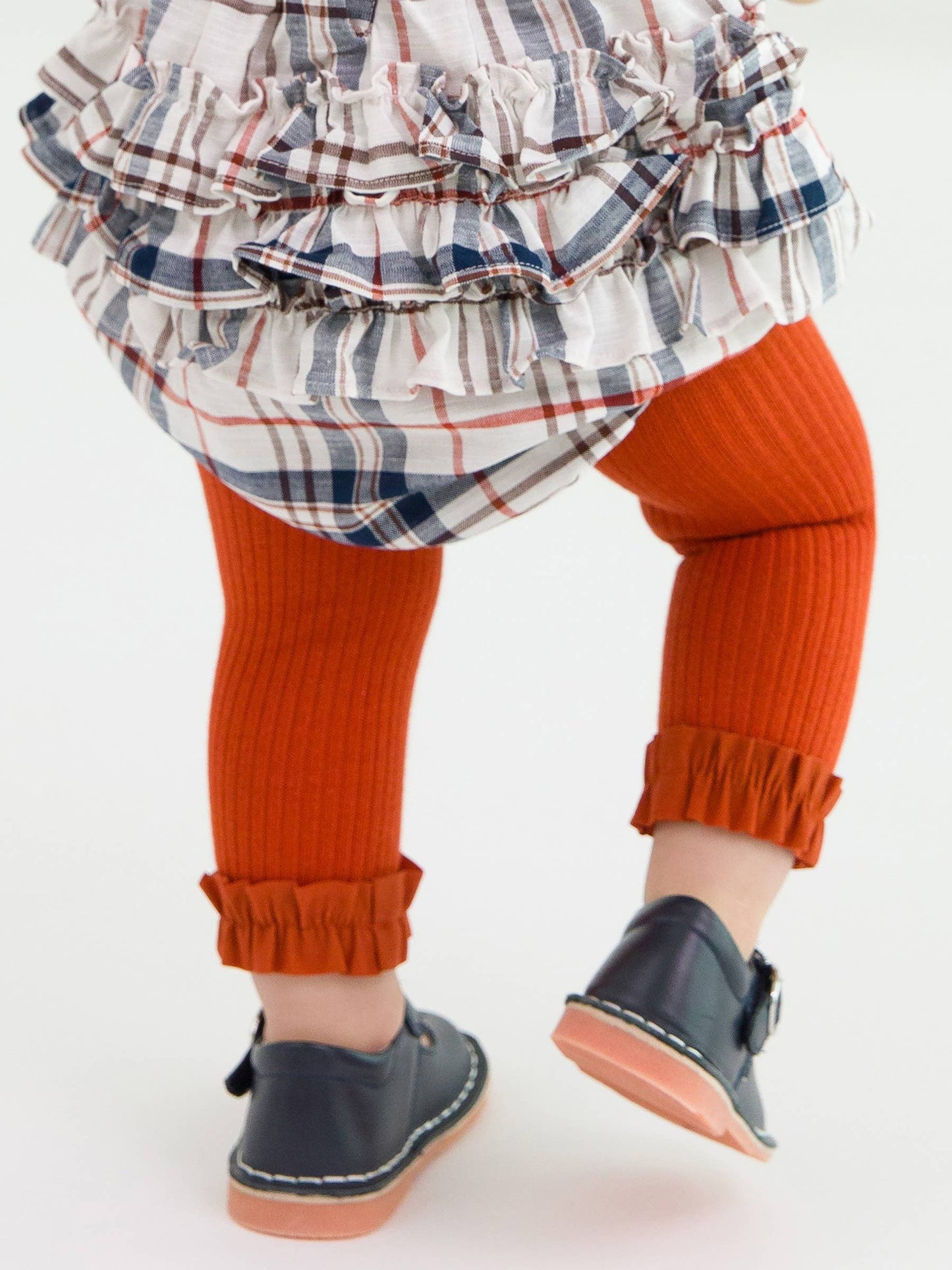 Rust Footless Ruffled Tights