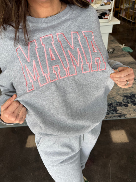 Mama Embroidered Sweat Set