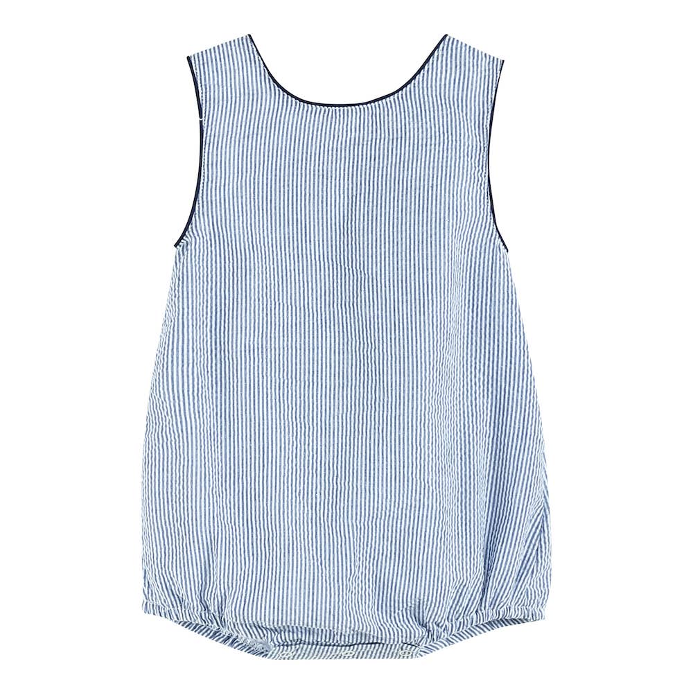 Seersucker Whale Bubble Romper