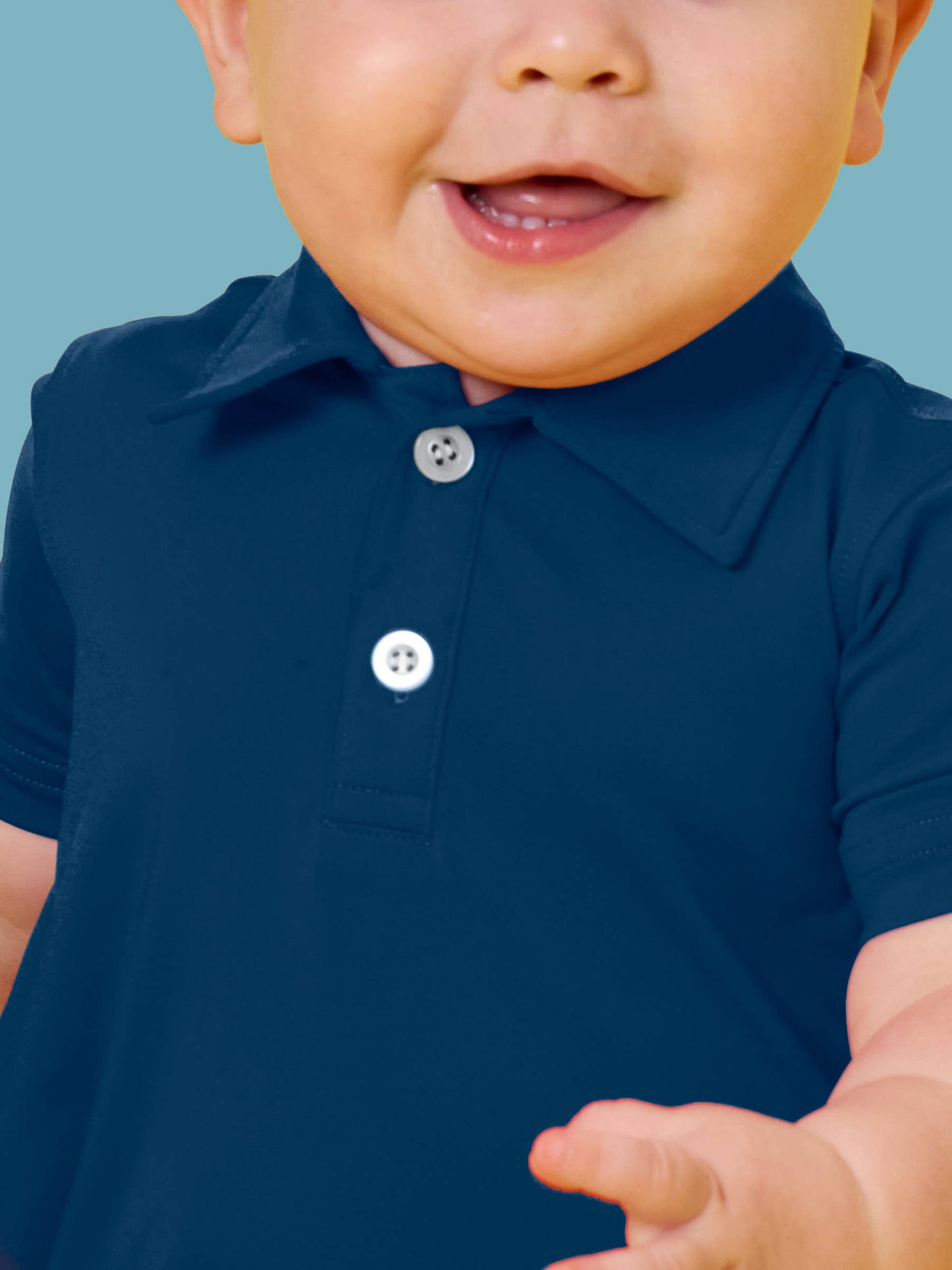 Boys Dark Navy Knit Short Sleeve Performance Polo