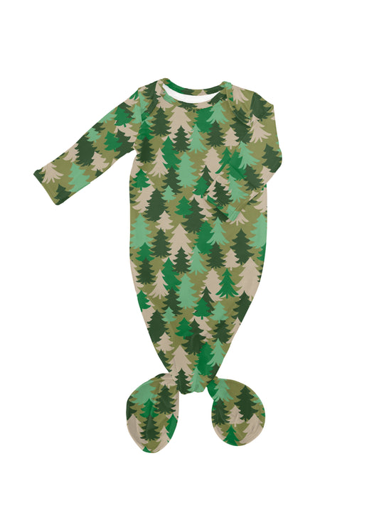 Evergreen Camo - Knotted Infant Gown