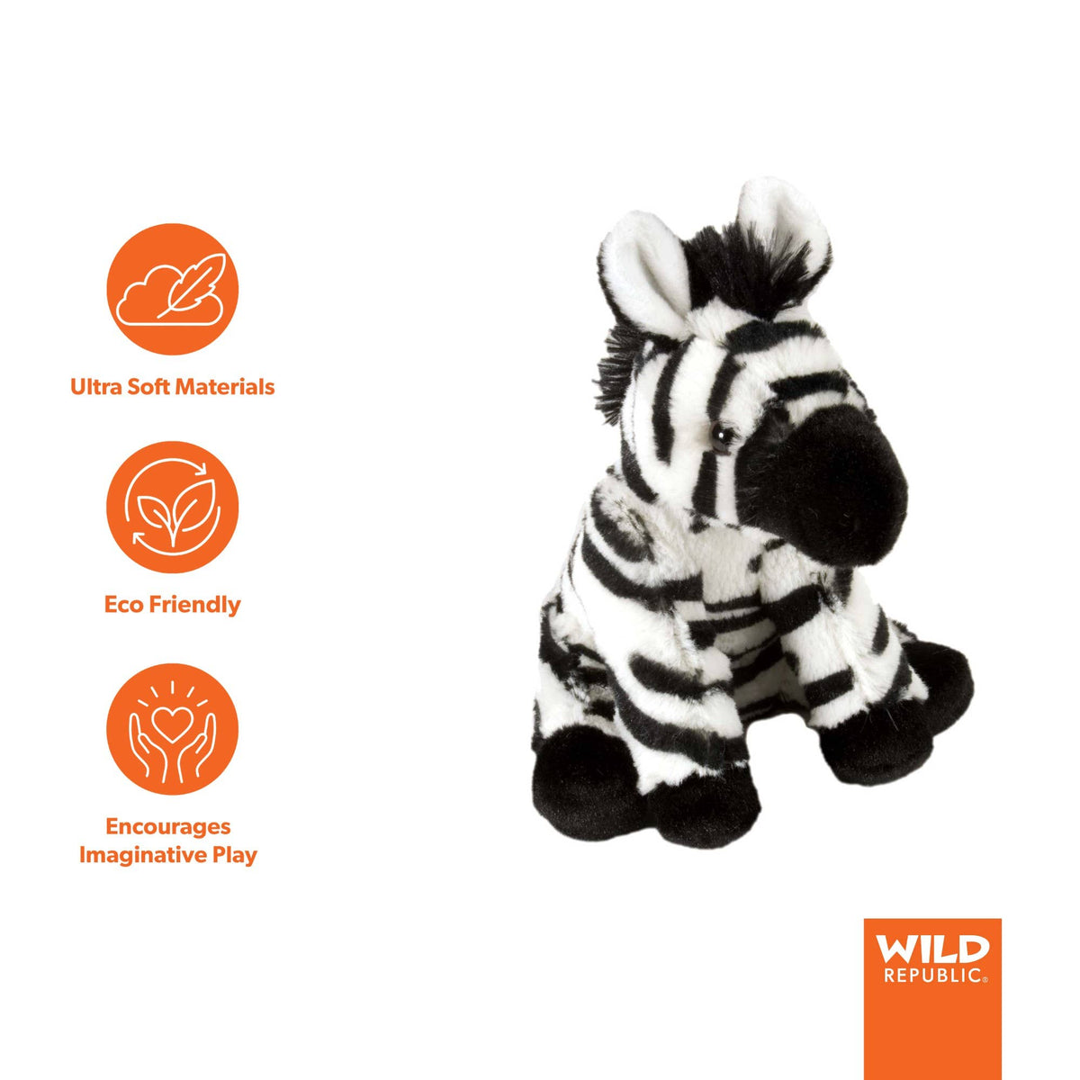 CK-Mini Zebra Baby Stuffed Animal 8"