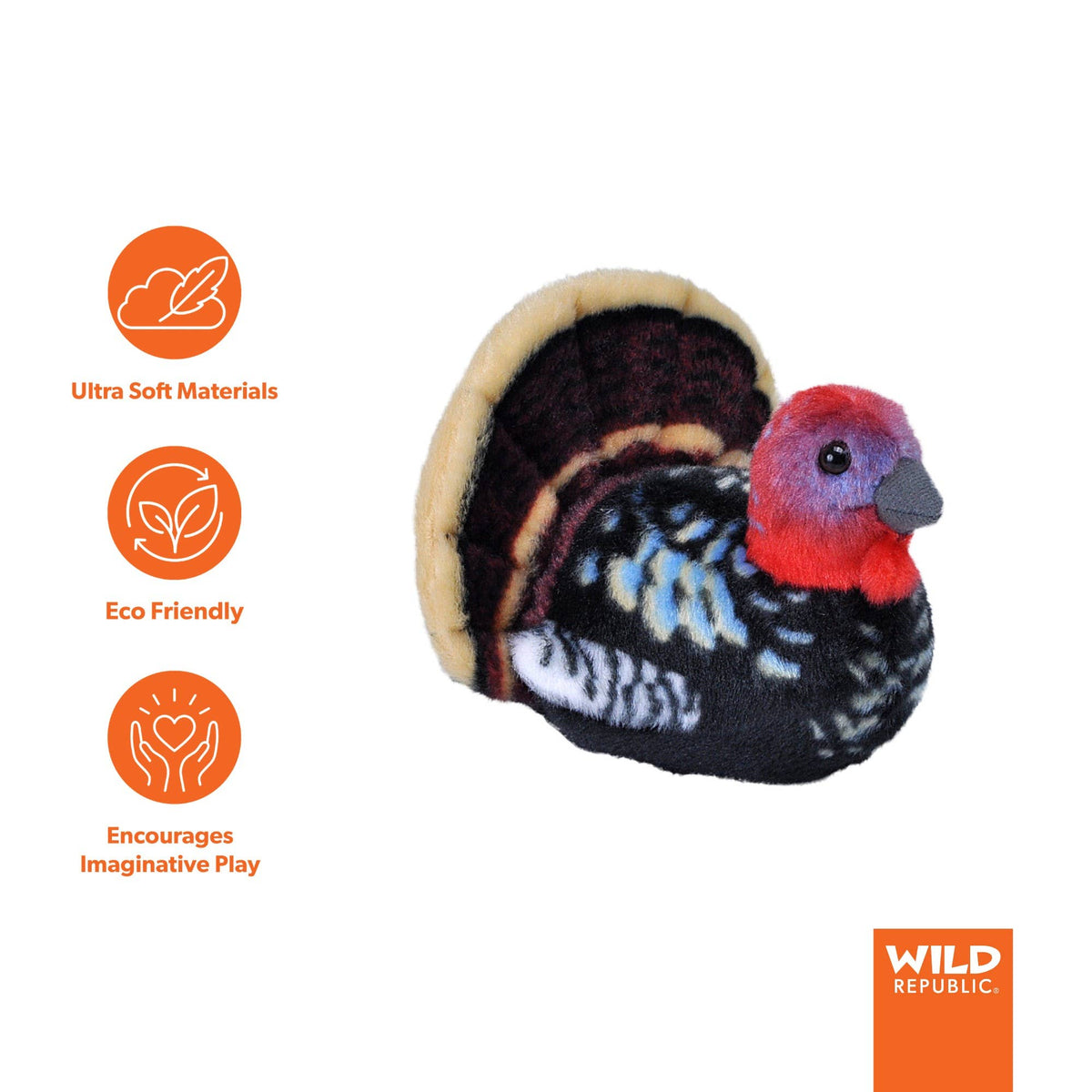 Audubon II Wild Turkey Stuffed Animal W Sound 5.5"