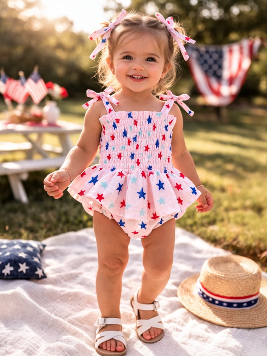 Splendid Stars Muslin Smocked Bubble w/ Skirt