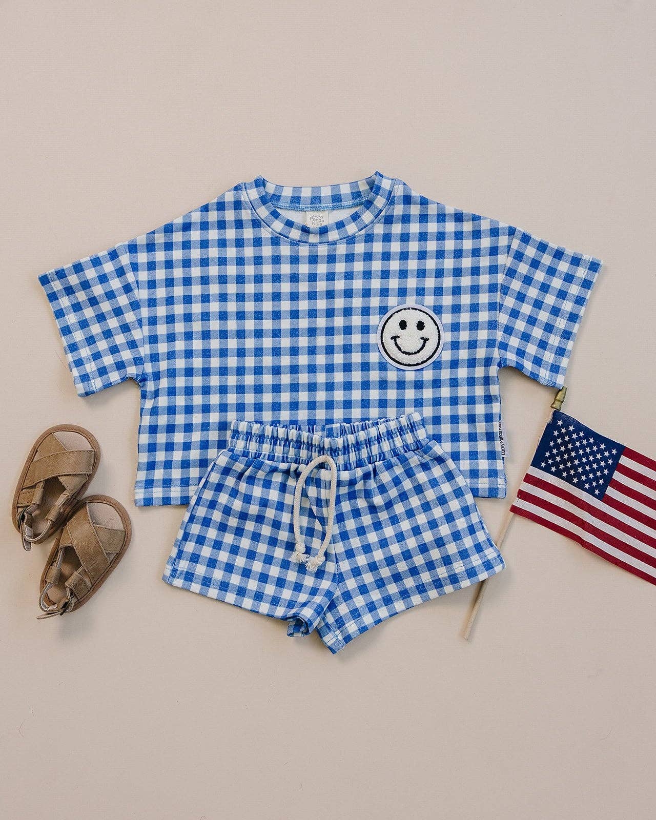 Shorts Set | Blue Gingham