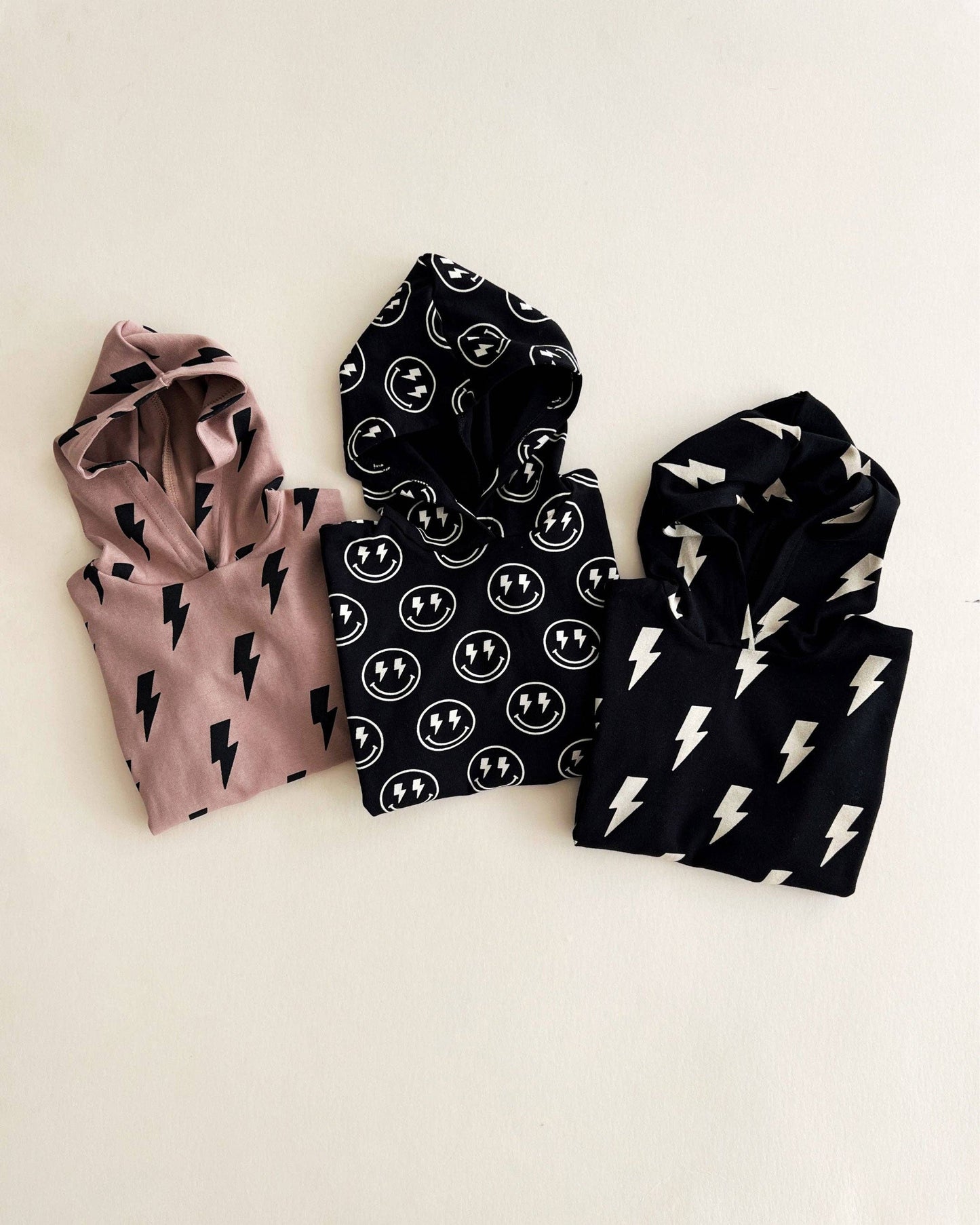 Hooded Bubble Romper  |  Black Bolts