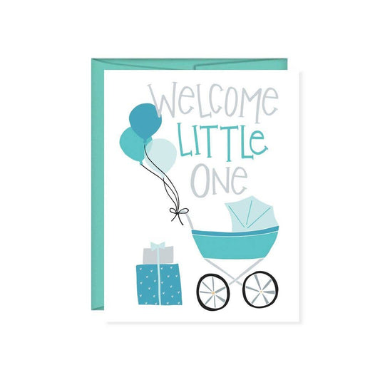 Blue Welcome Little One Card