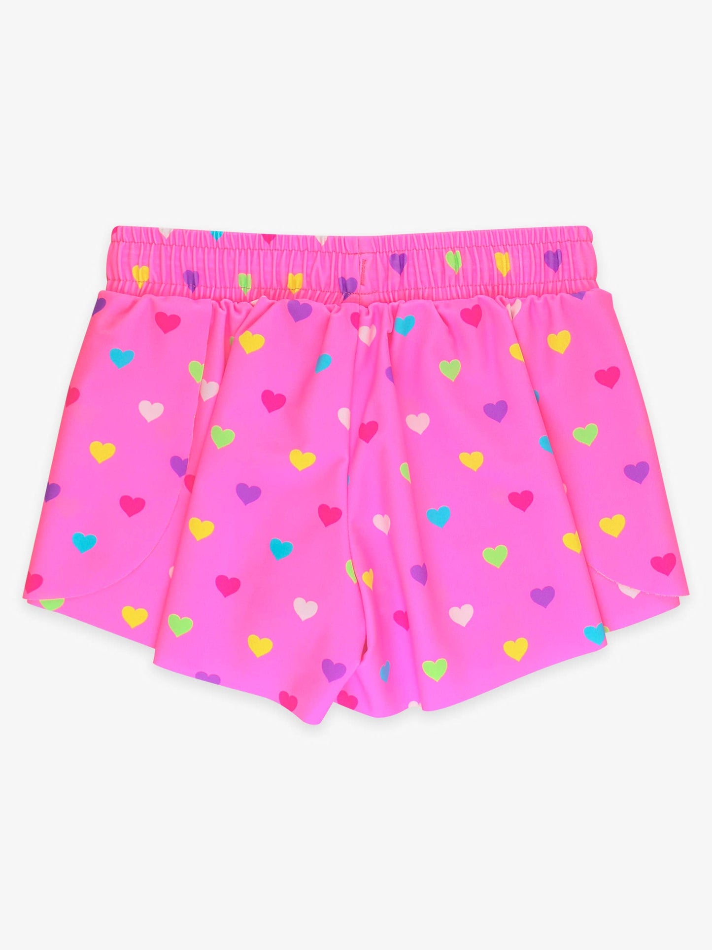 Neon Pink Colorful Hearts Active Shorts
