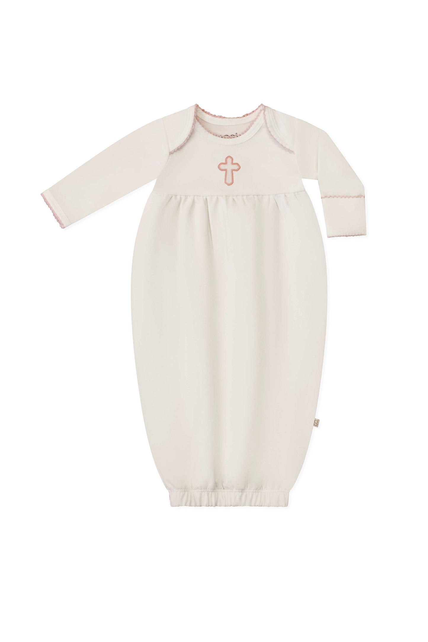 Pip Embroidered Gown -Pink Cross