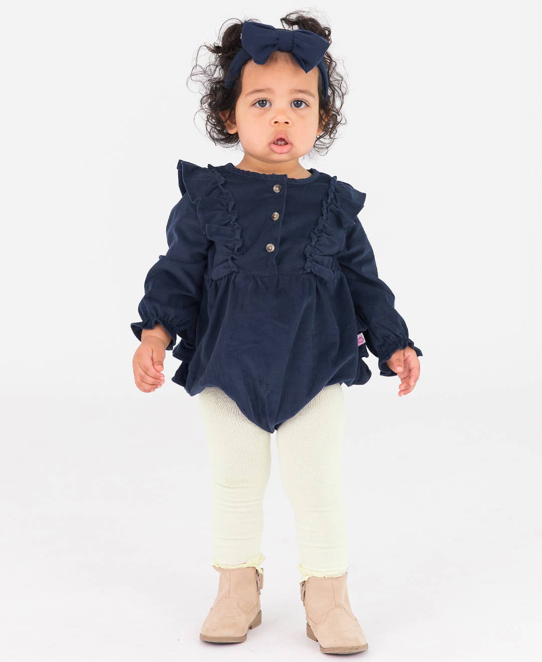 Dark Navy Waterfall Bubble Romper