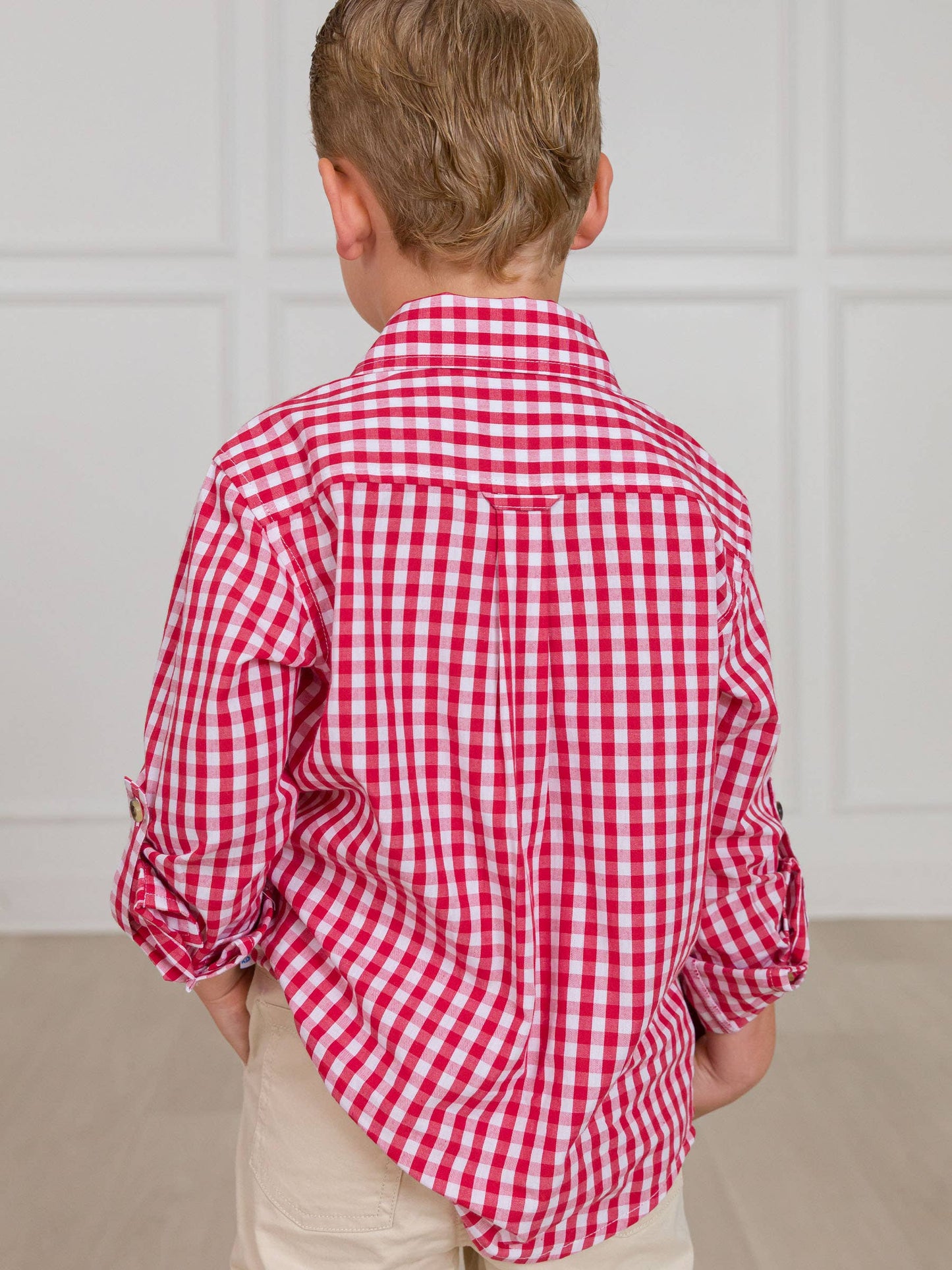 Classic Red Gingham Long Sleeve Button Down