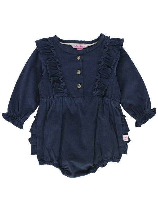 Dark Navy Waterfall Bubble Romper