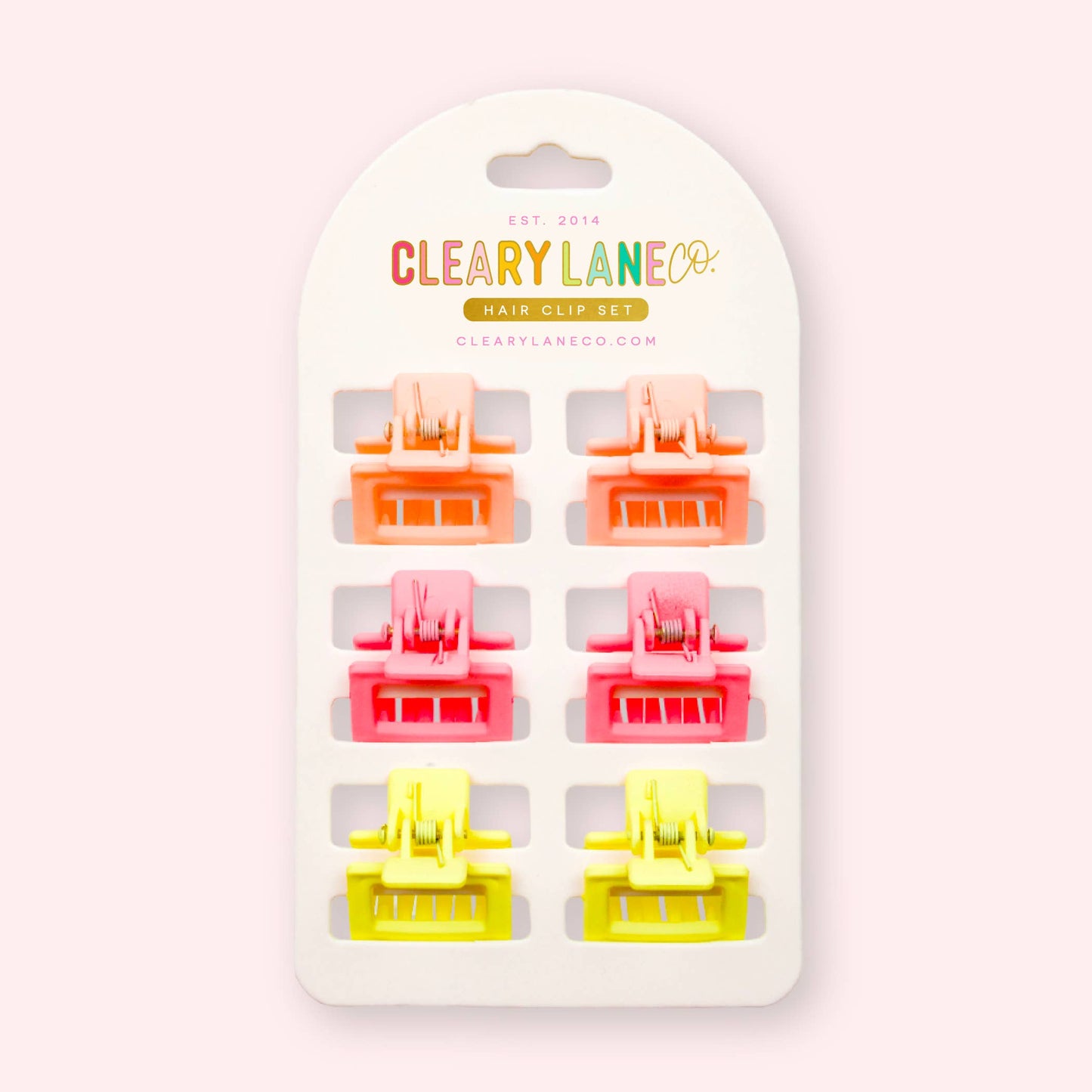 Mini Hair Clip Set | Pink & Orange