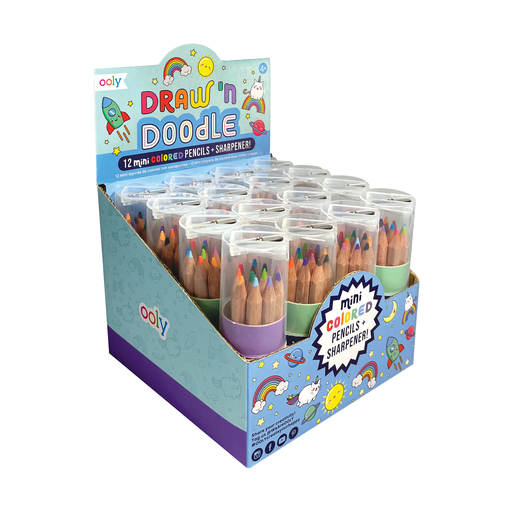 Draw 'n' Doodle Mini Colored Pencils + Sharpener - Set of 12