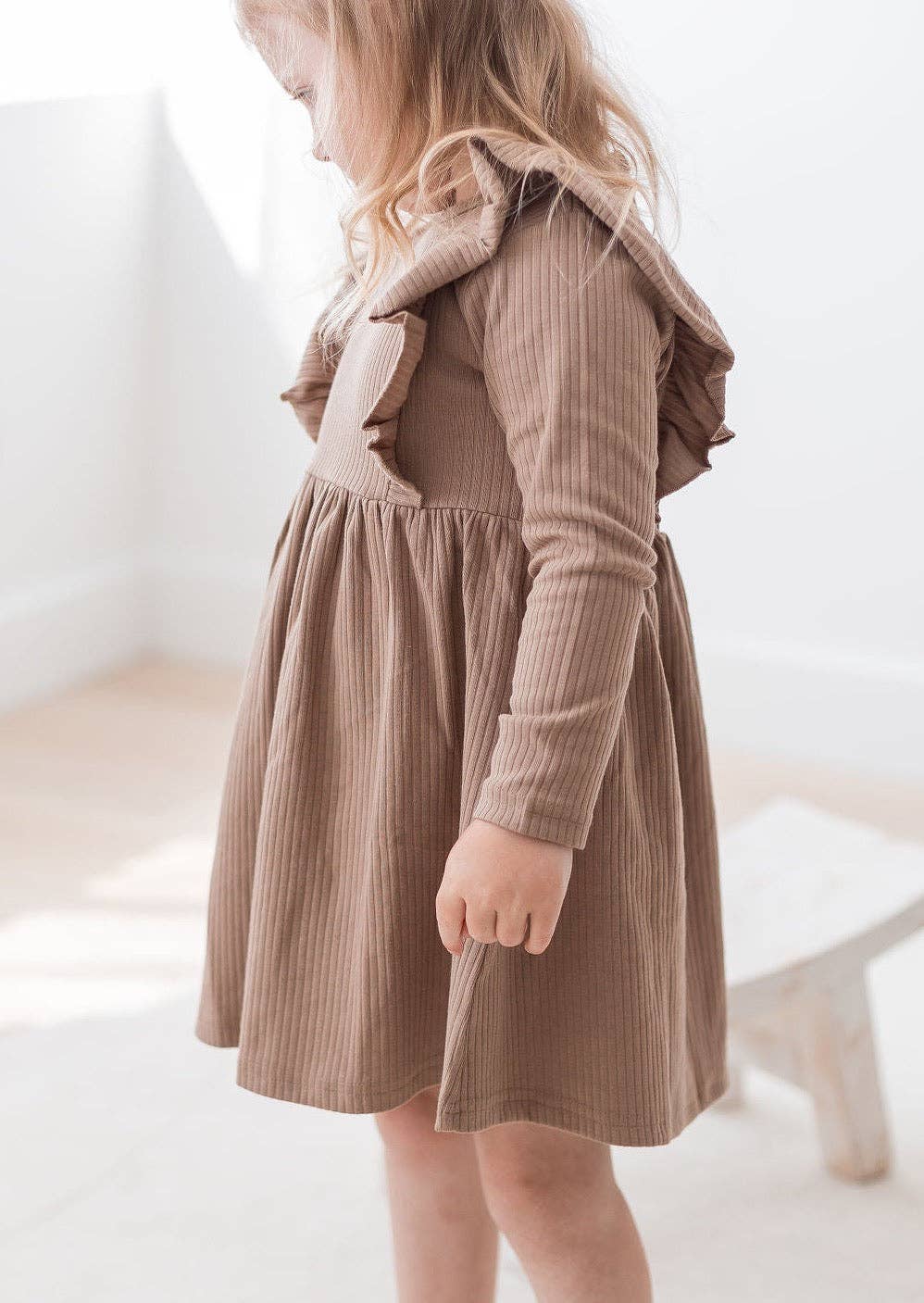 Ribbed Flutter Dress