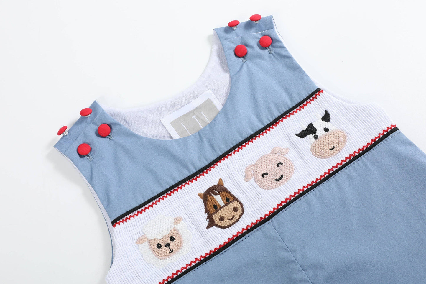 Farm Animals Smocked Overalls
