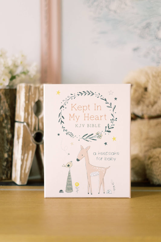 Pale Pink Kept in My Heart Bible