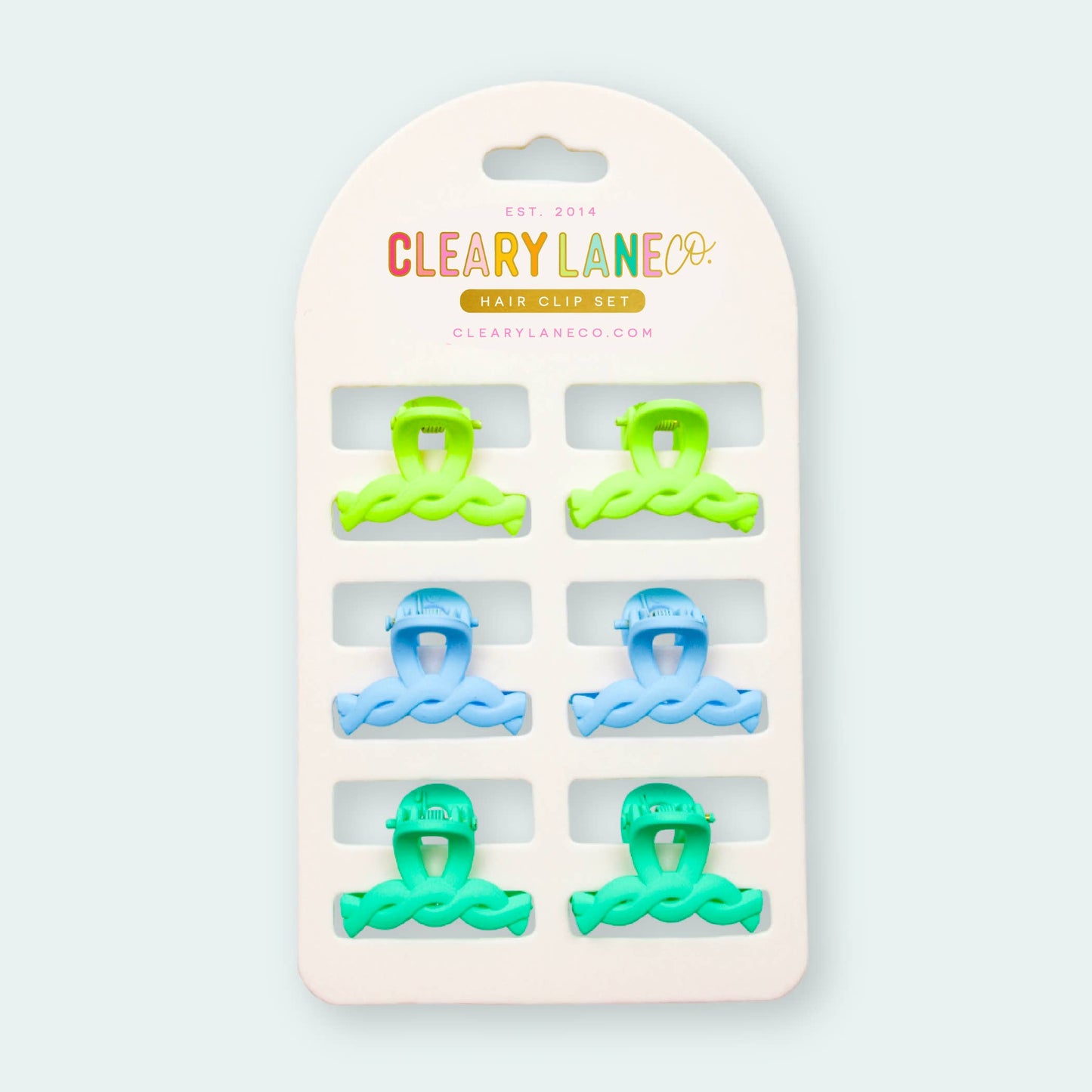 Mini Hair Clip Set | Blue & Green