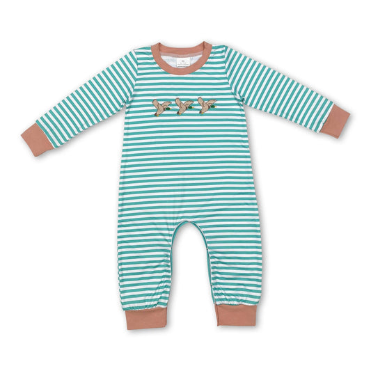 Green Striped Duck Romper