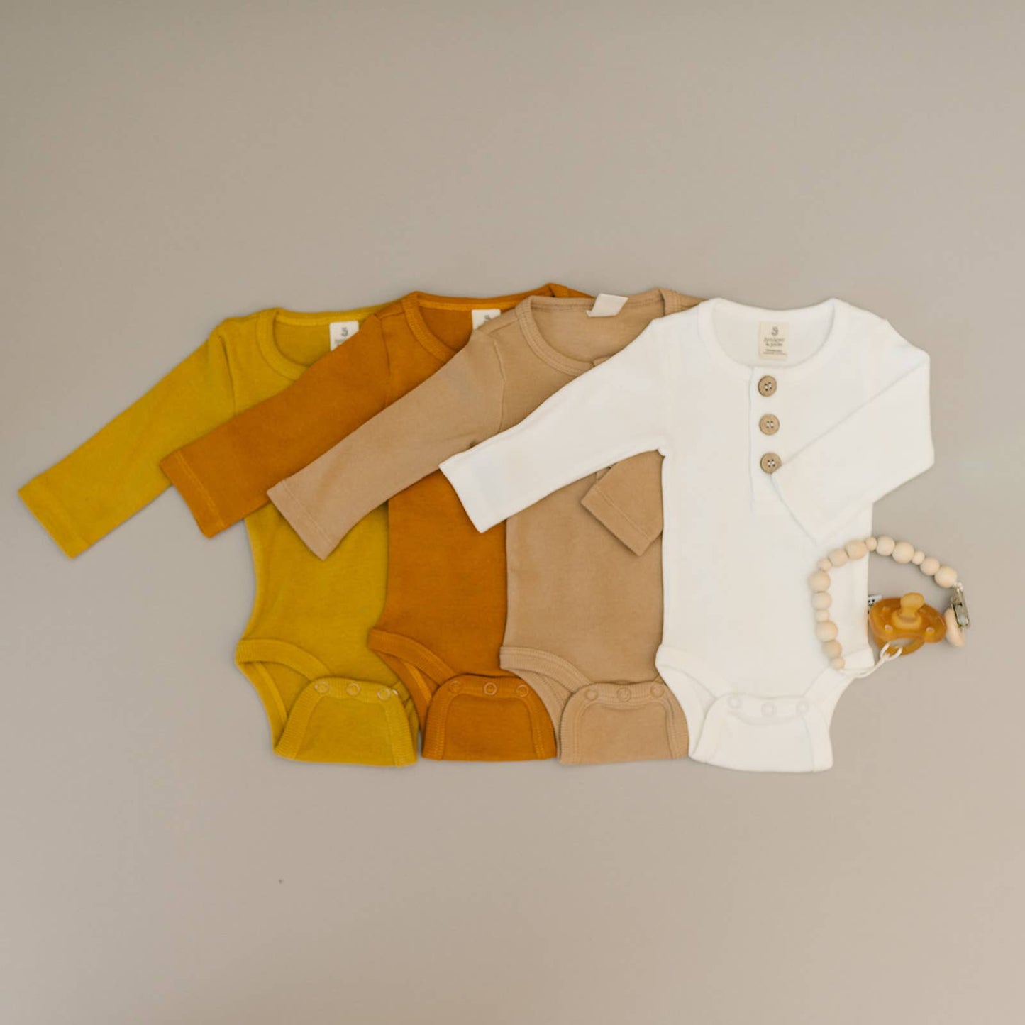 Organic 3 Button Bodysuit | Milk